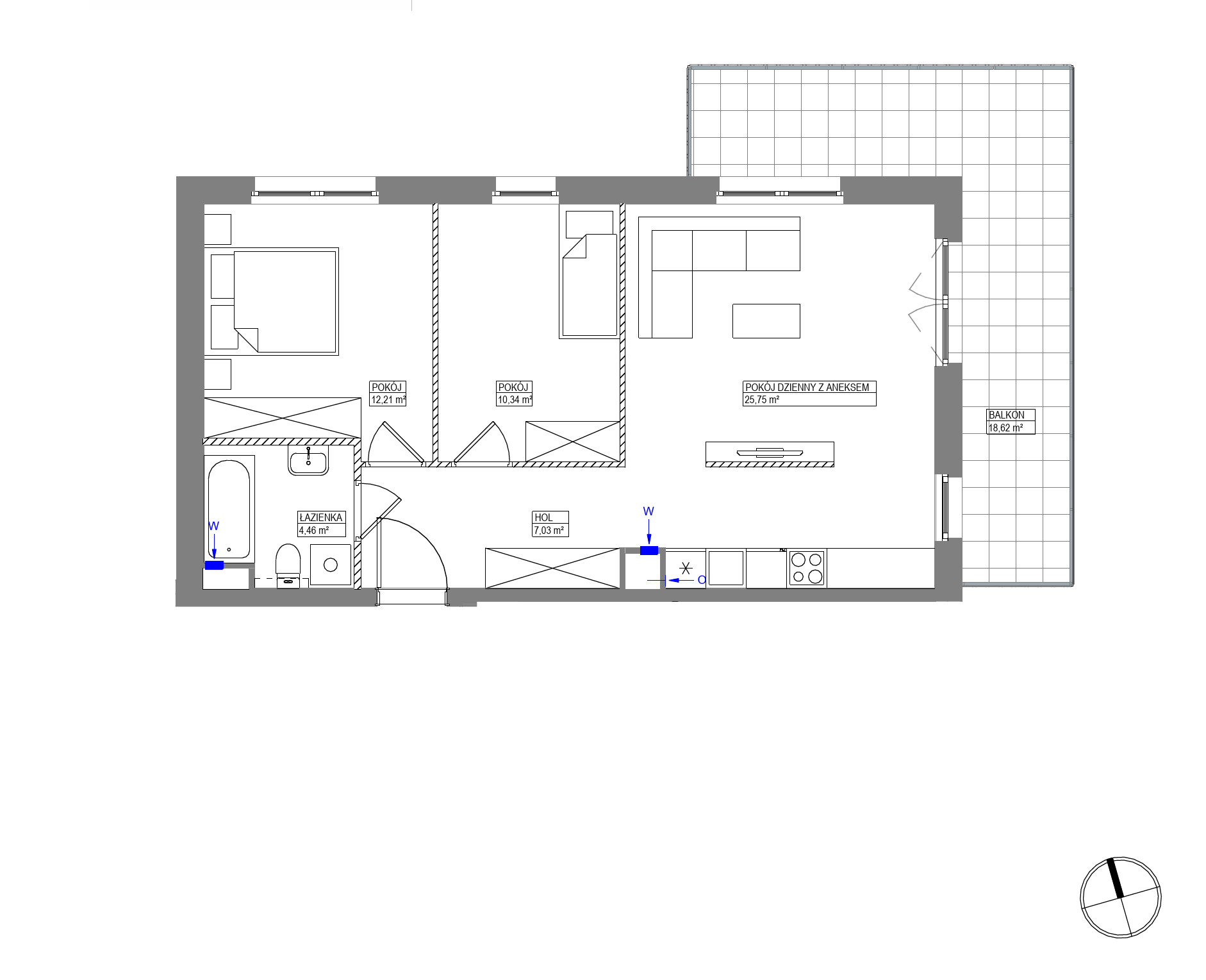 Plan 3 pok. 60m²