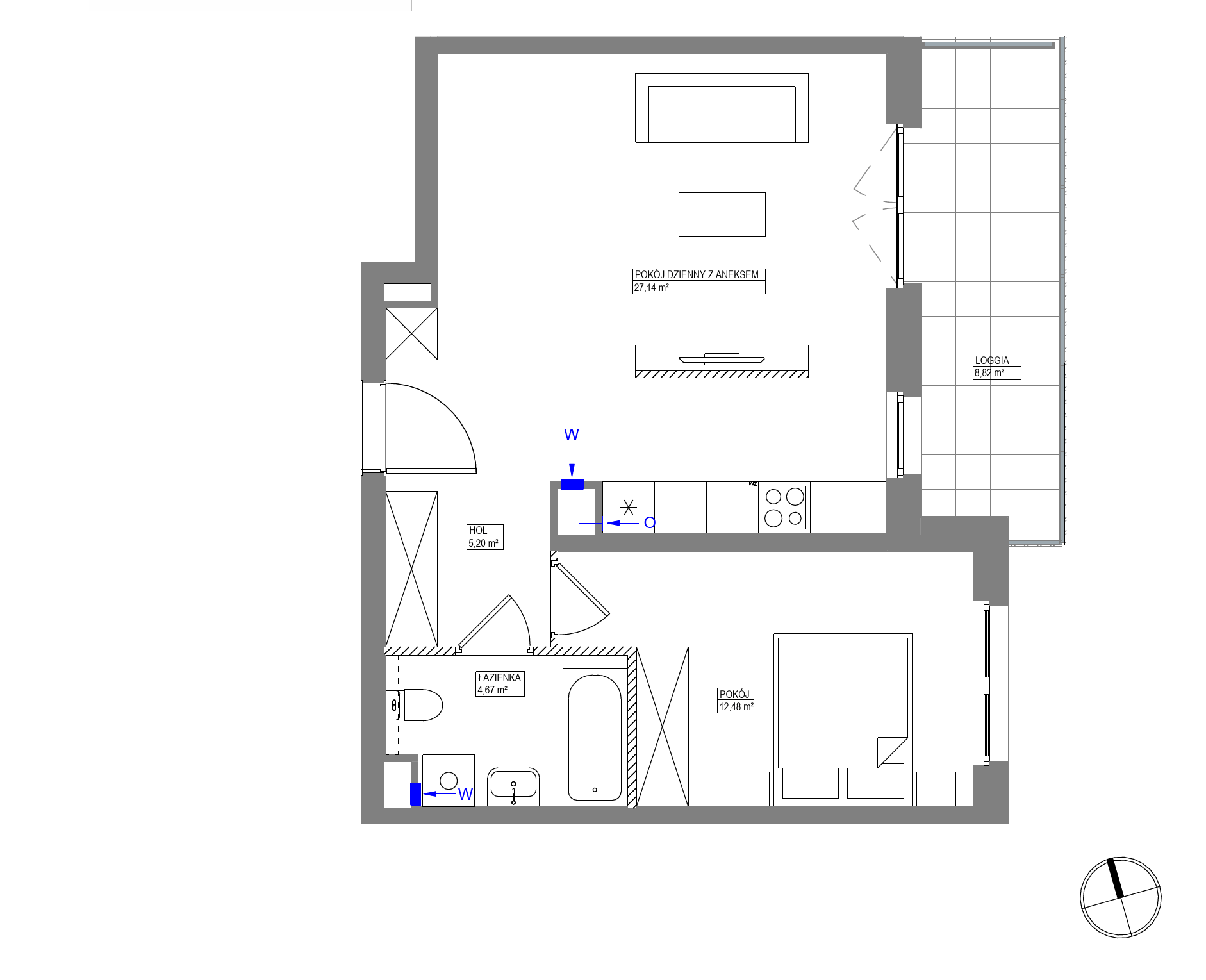 Plan 2 pok. 49m²