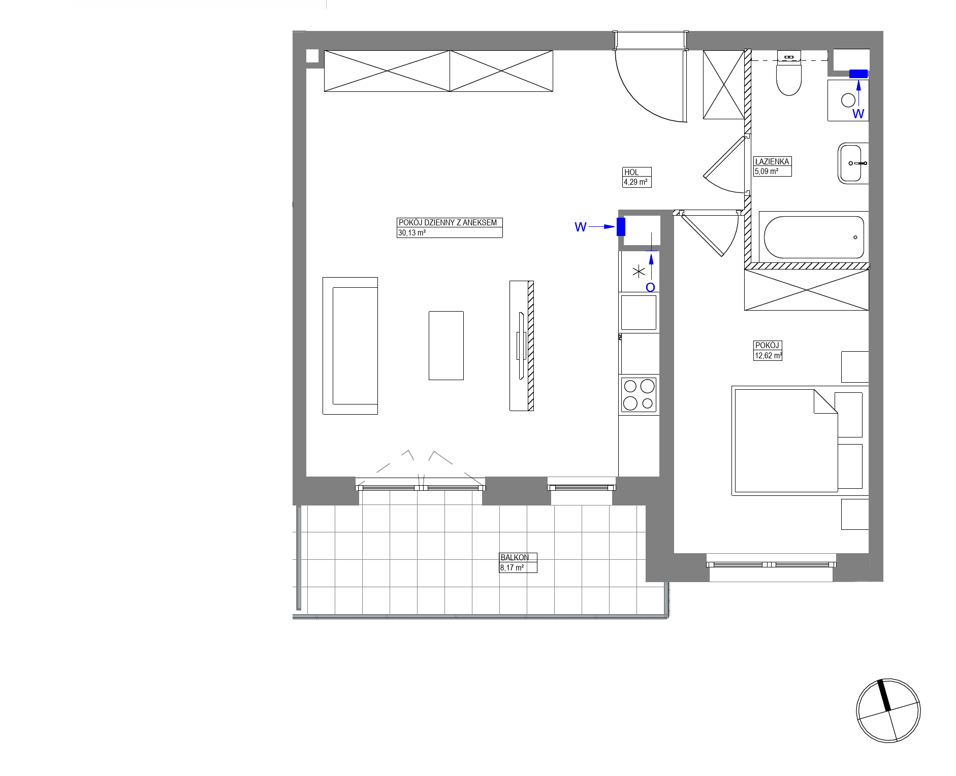 Plan 2 pok. 52m²