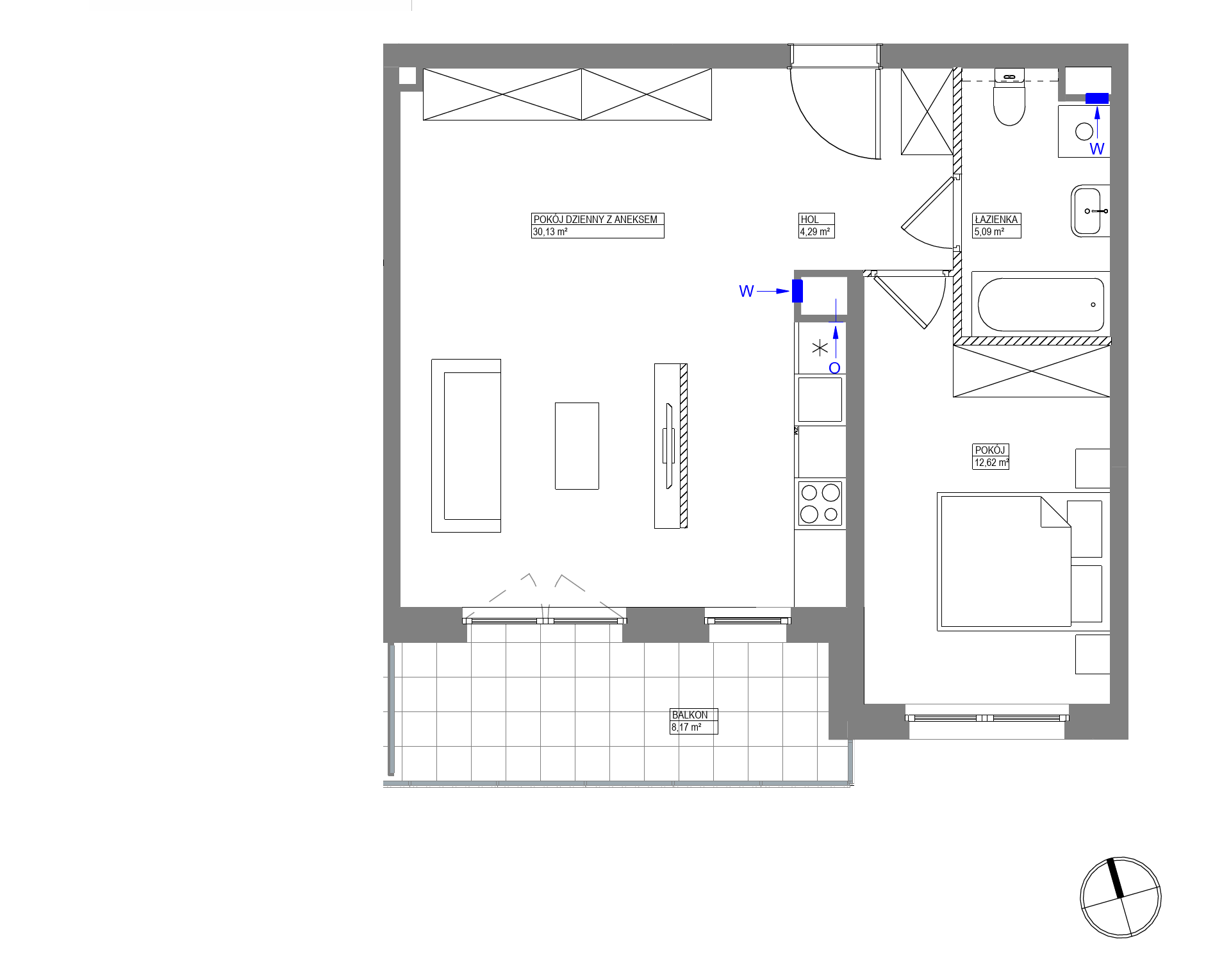 Plan 2 pok. 52m²