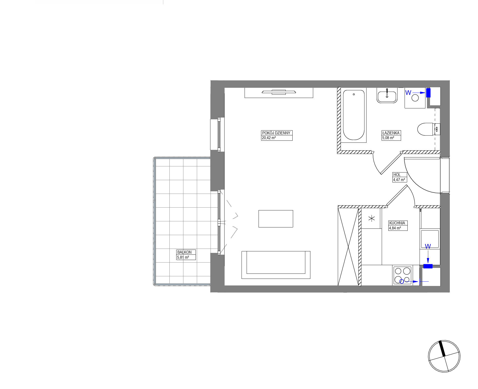 Plan 1 pok. 35m²