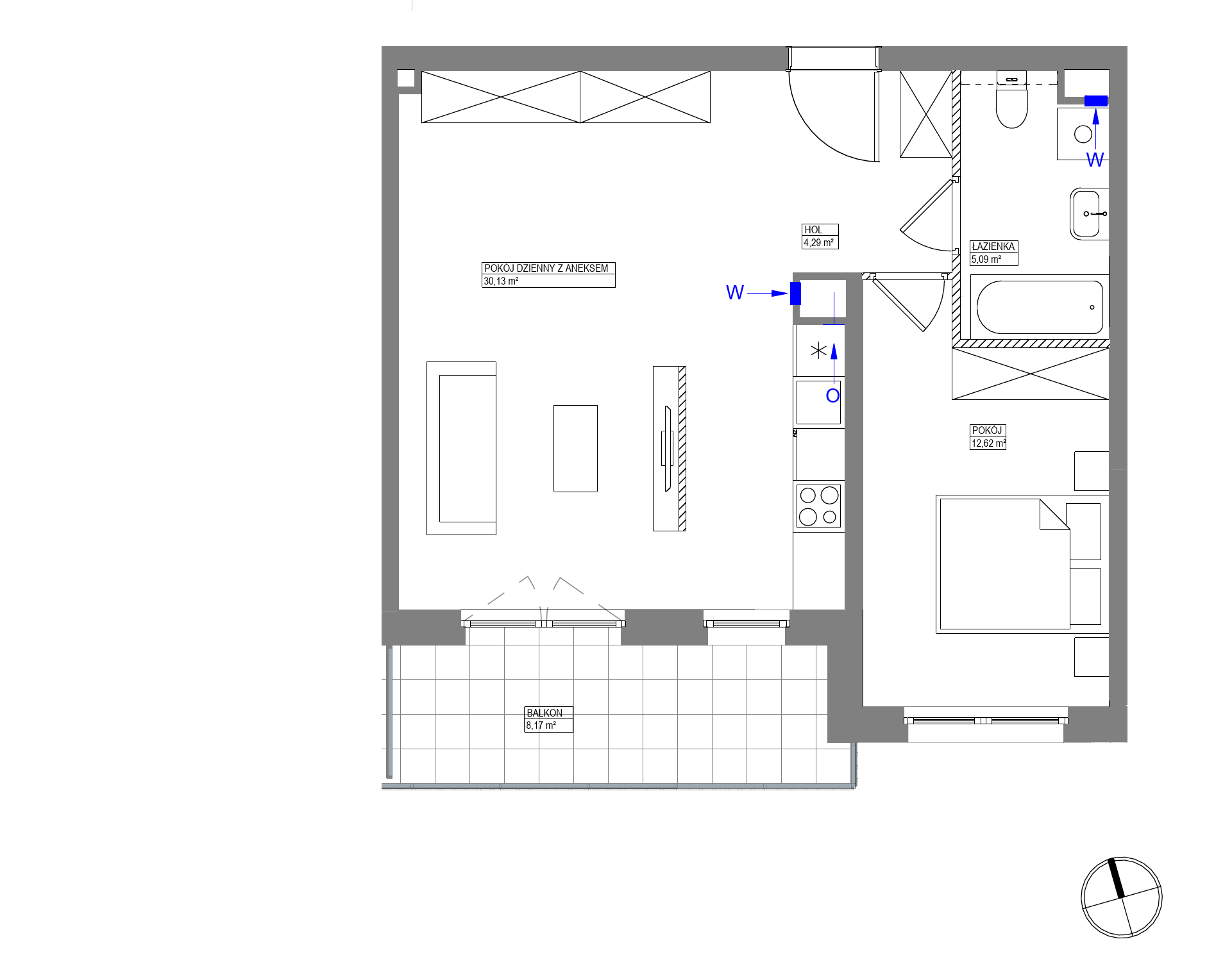 Plan 2 pok. 52m²