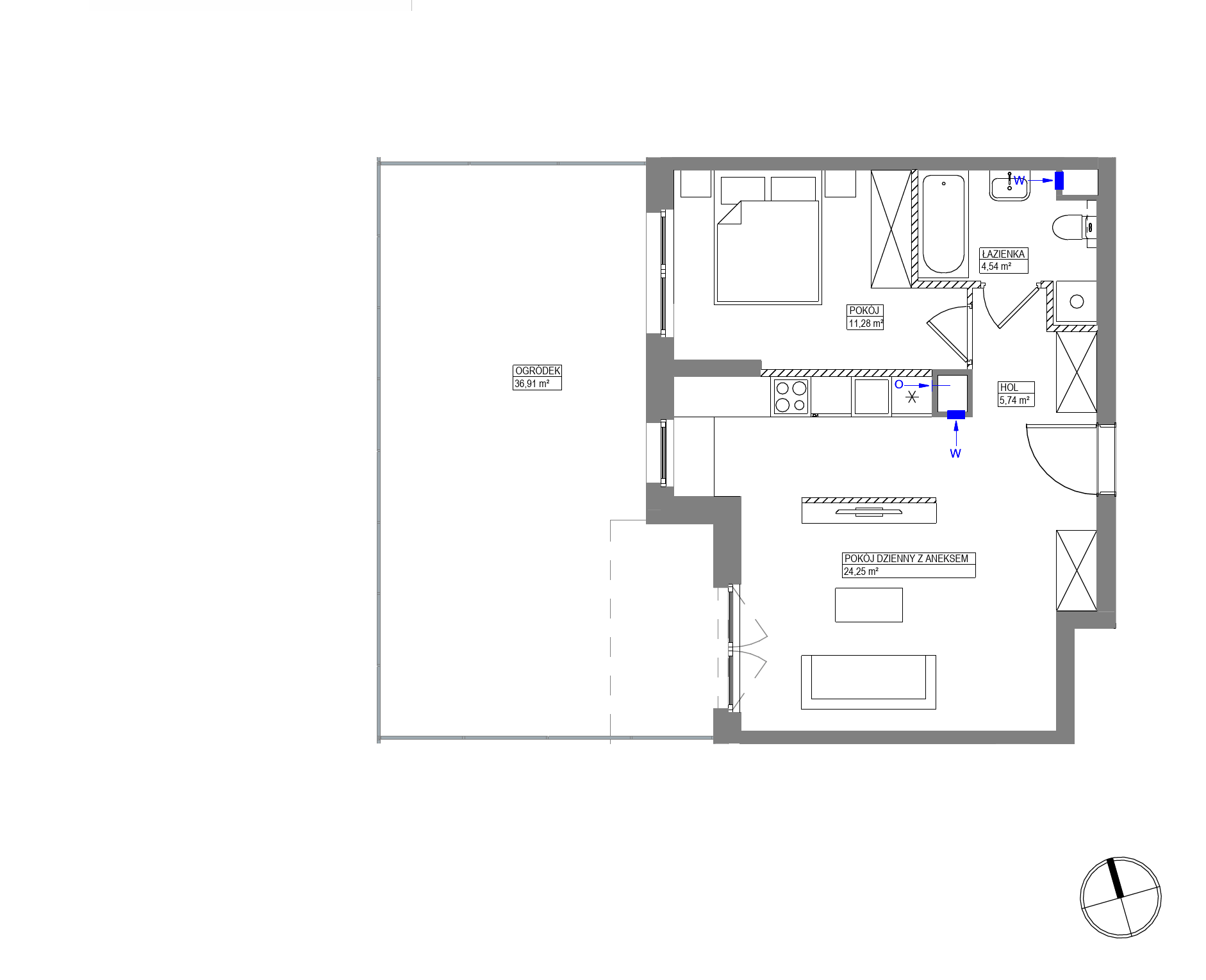 Plan 2 pok. 46m²