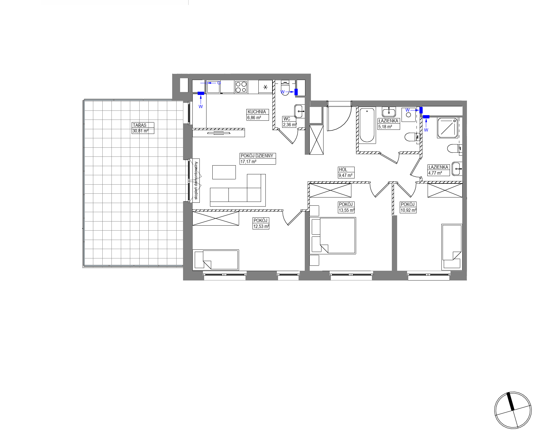 Plan 4 pok. 83m²