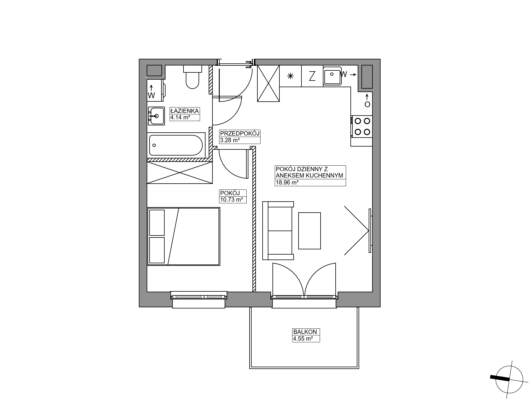 Plan 2 pok. 37m²