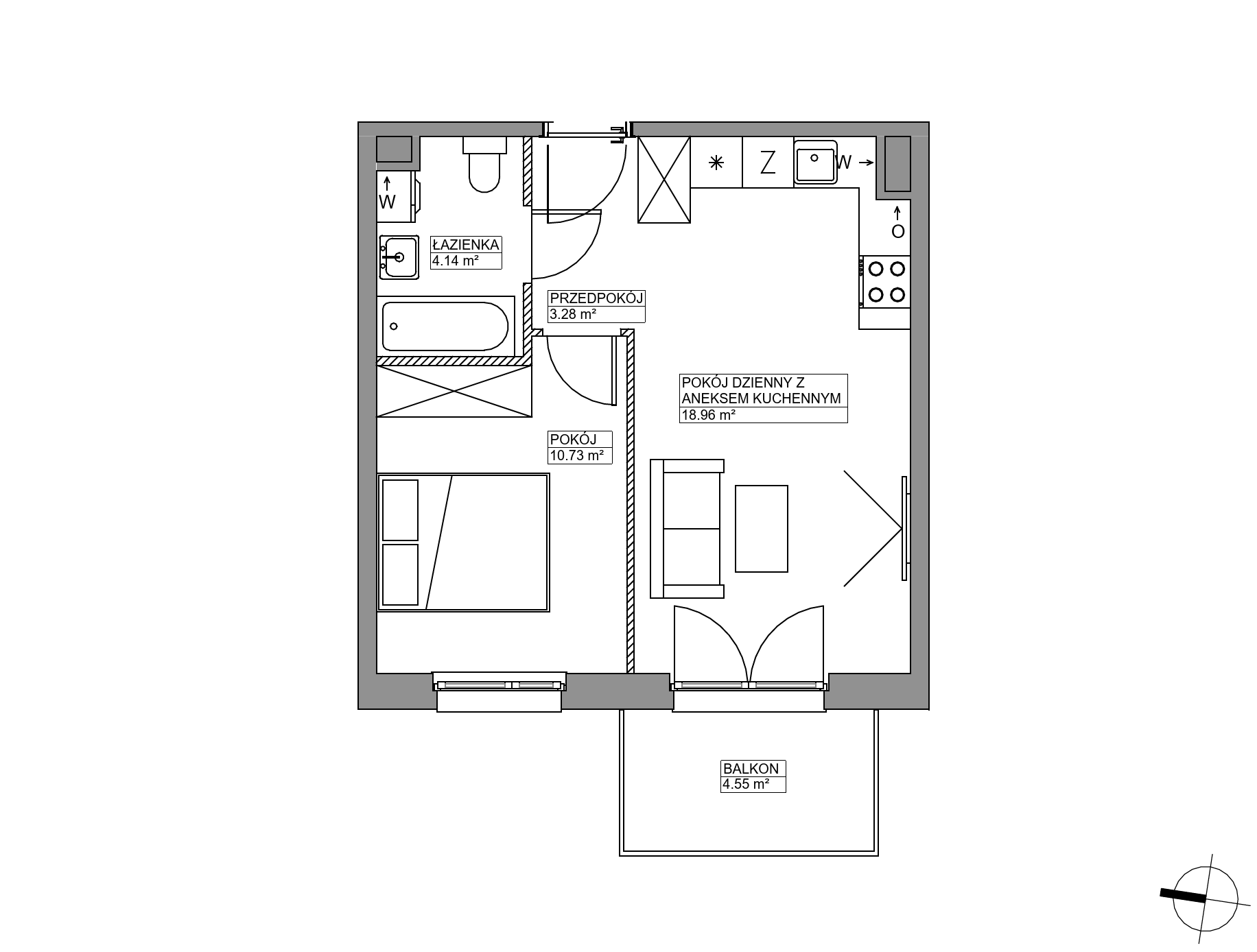 Plan 2 pok. 37m²