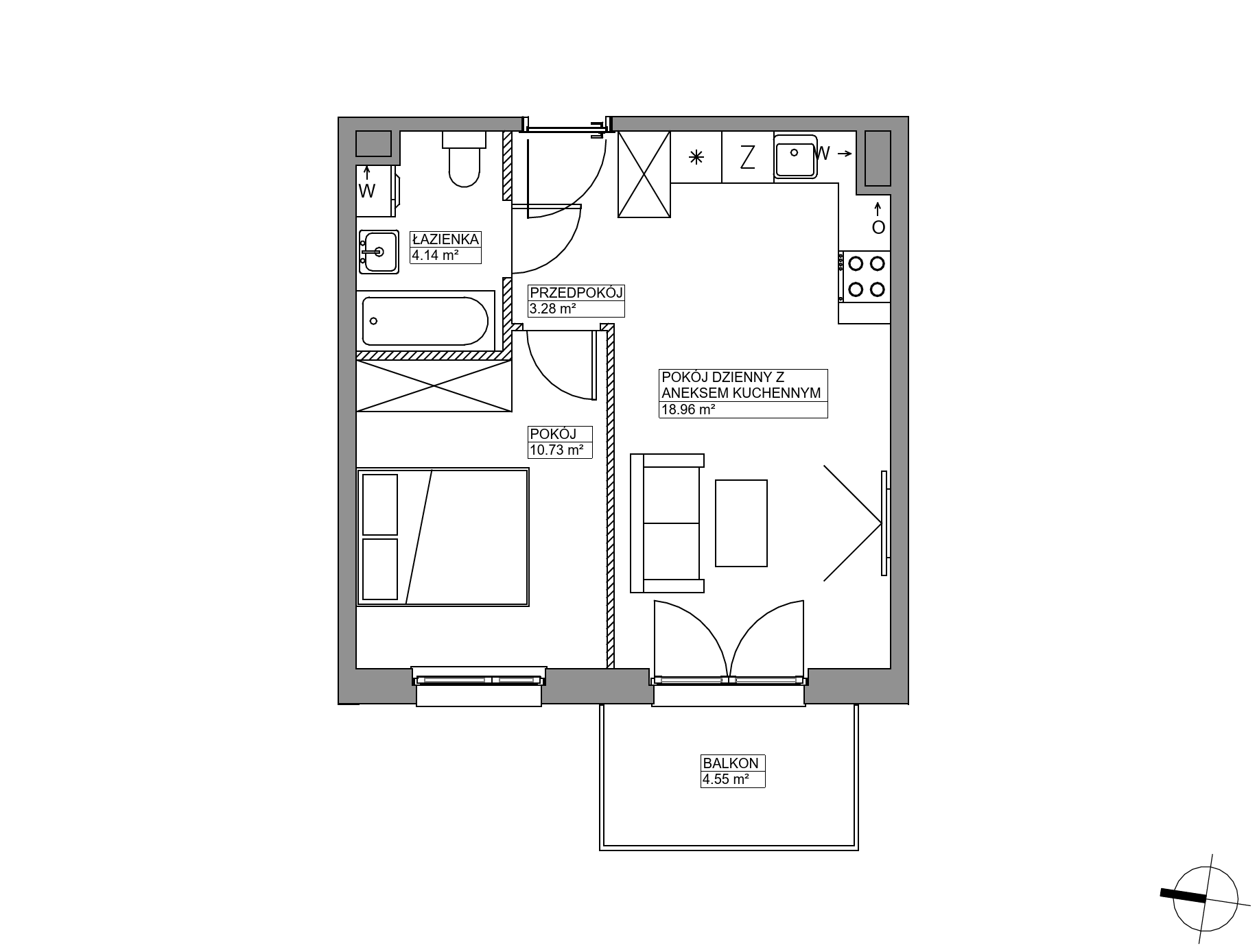 Plan 2 pok. 37m²