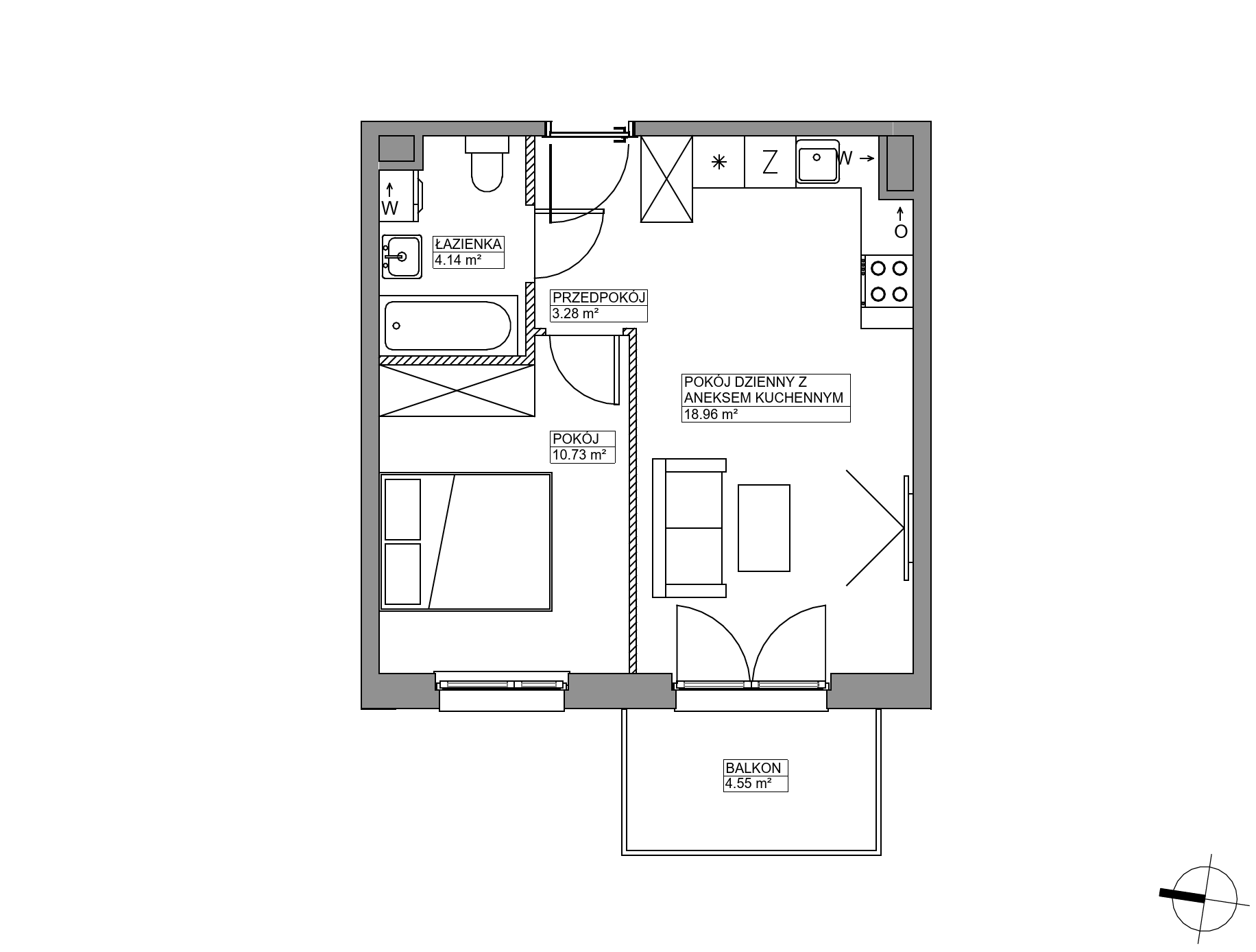 Plan 2 pok. 37m²