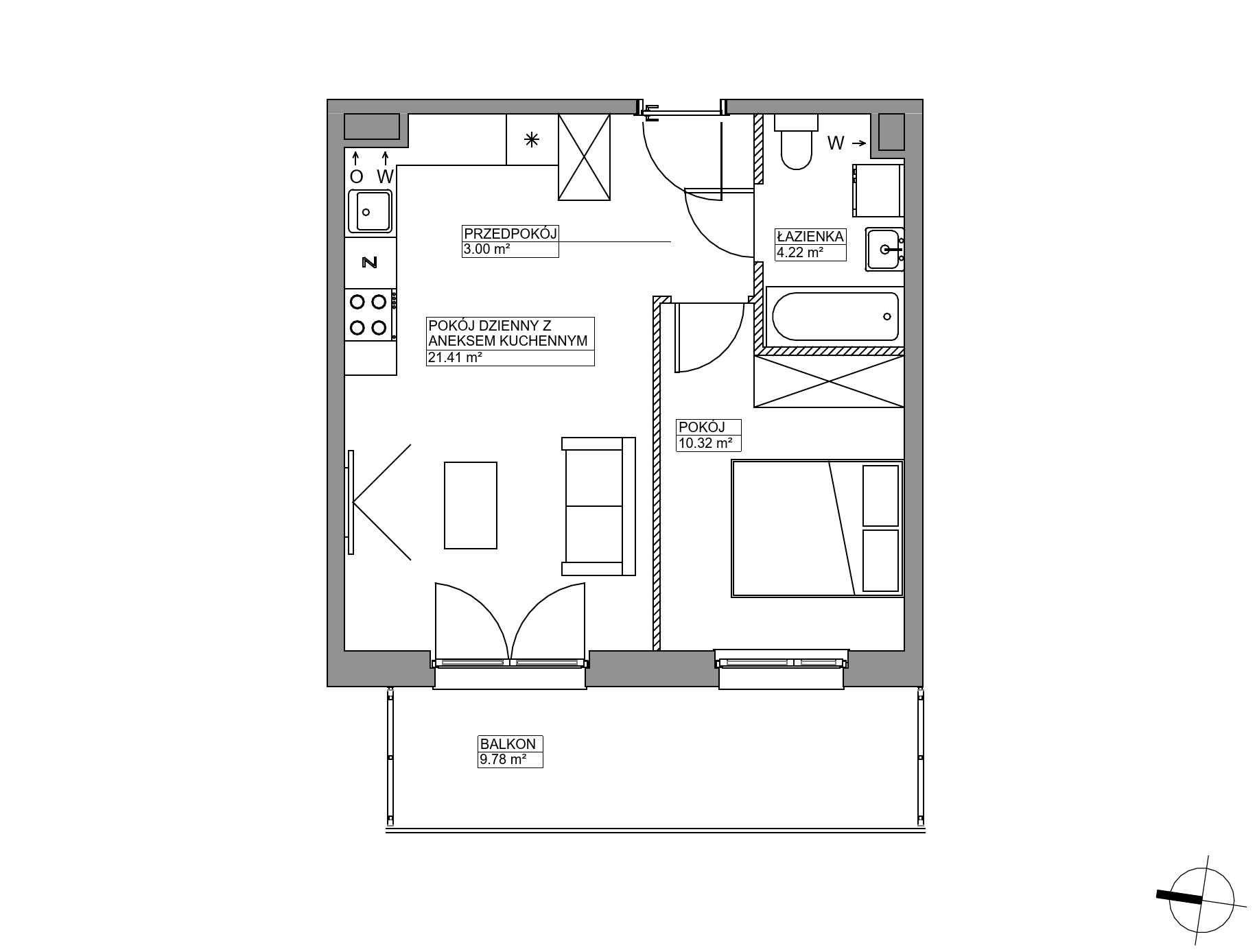 Plan 2 pok. 39m²