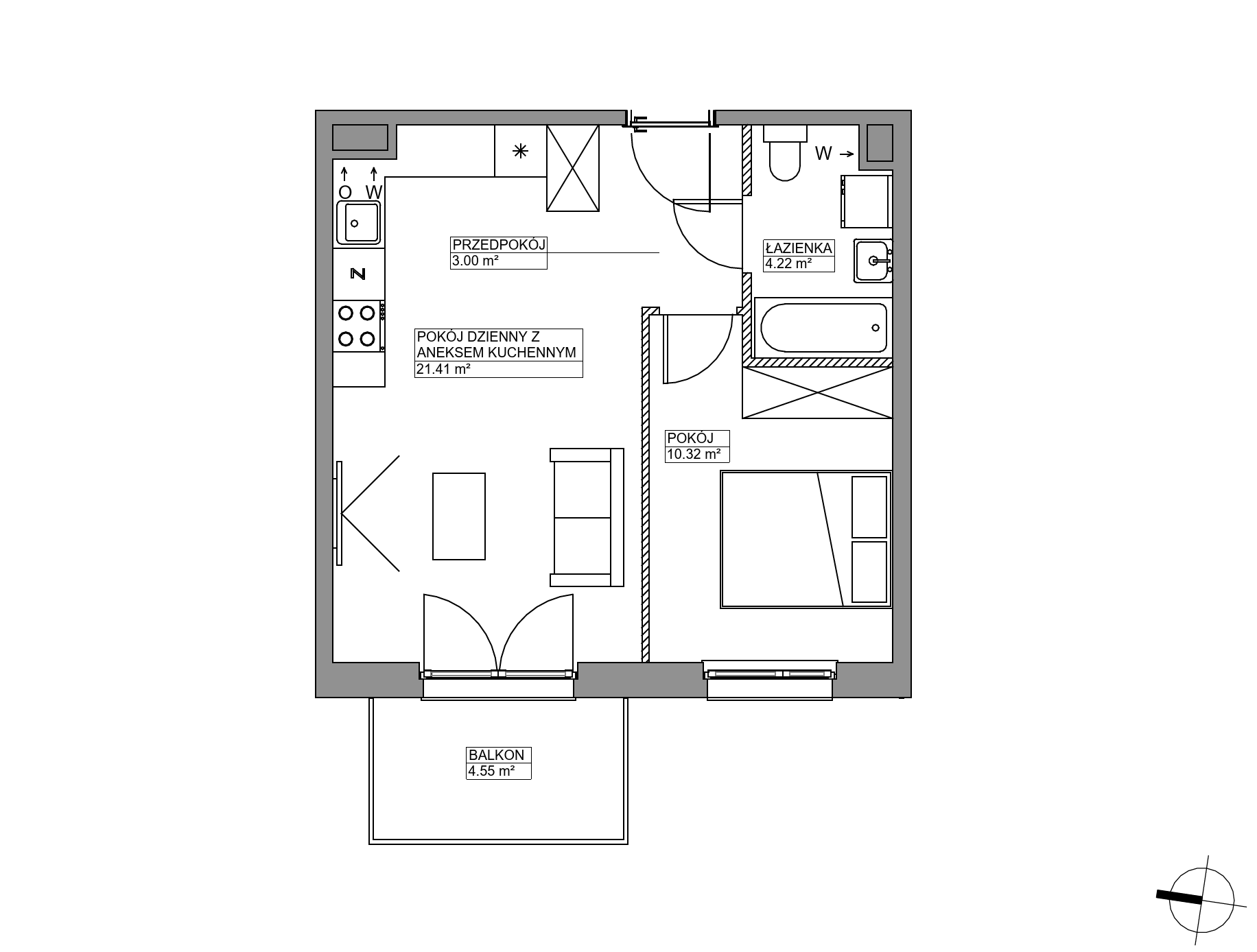Plan 2 pok. 39m²