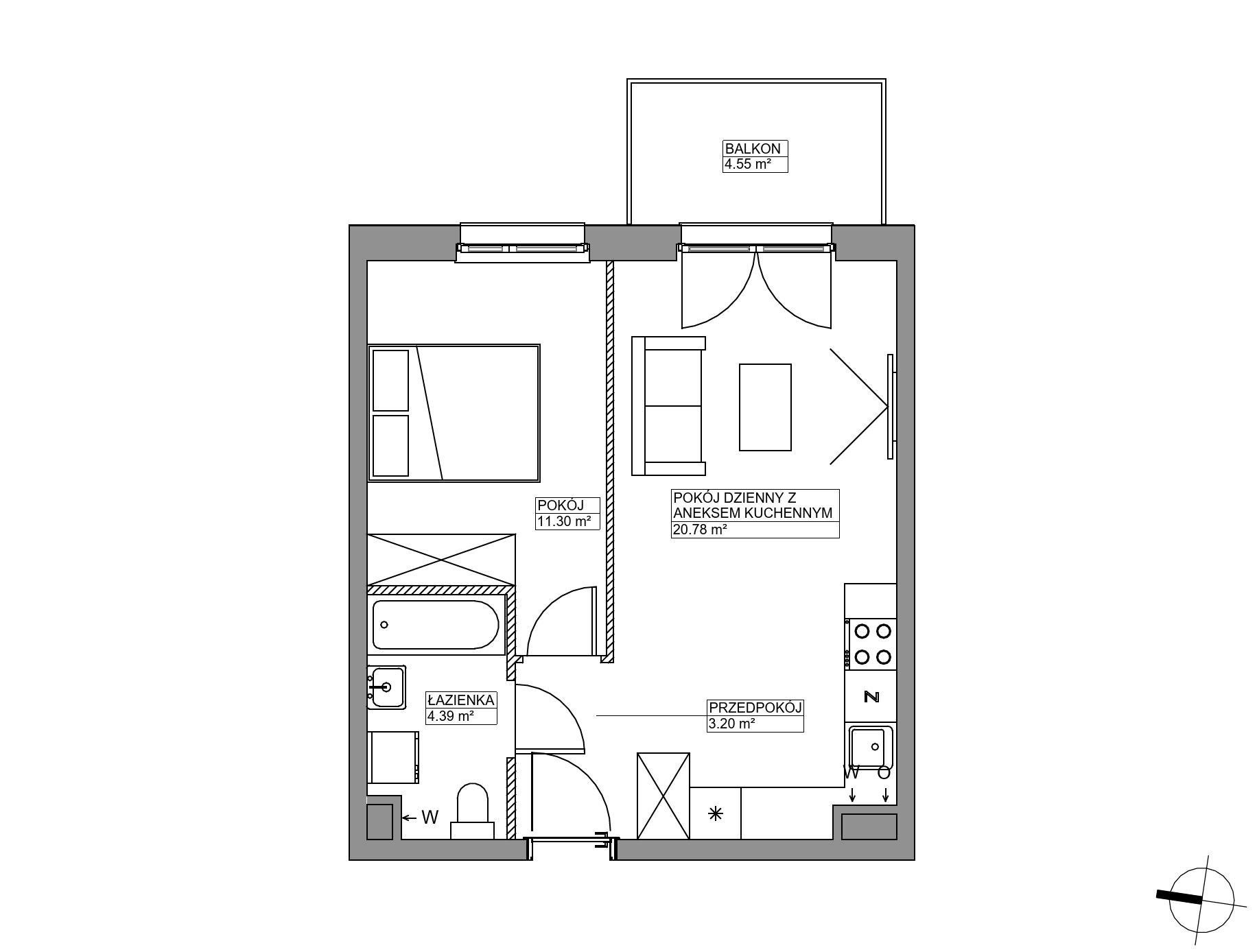 Plan 2 pok. 40m²