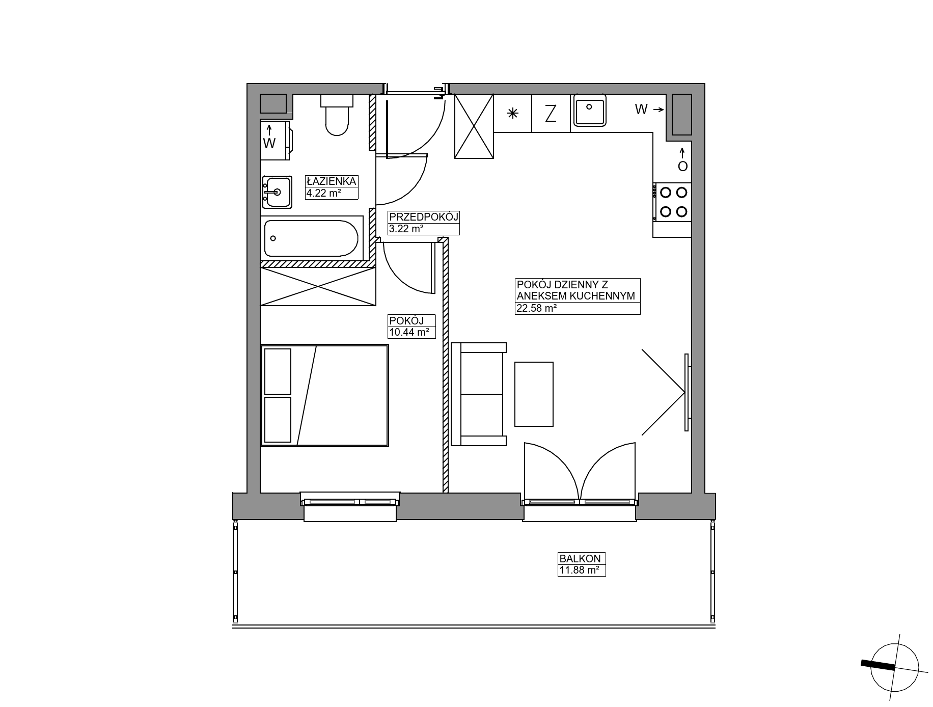 Plan 2 pok. 40m²