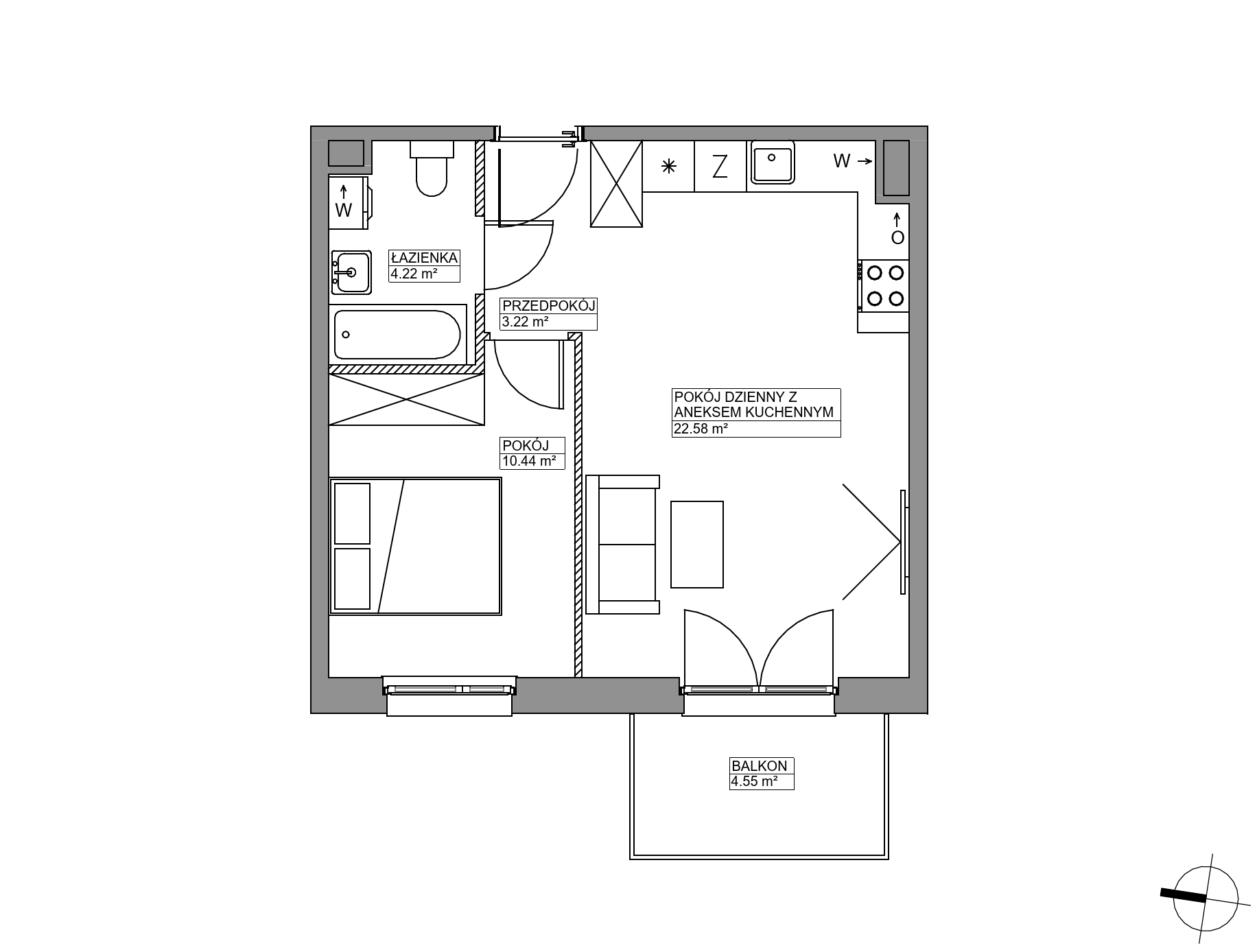 Plan 2 pok. 40m²