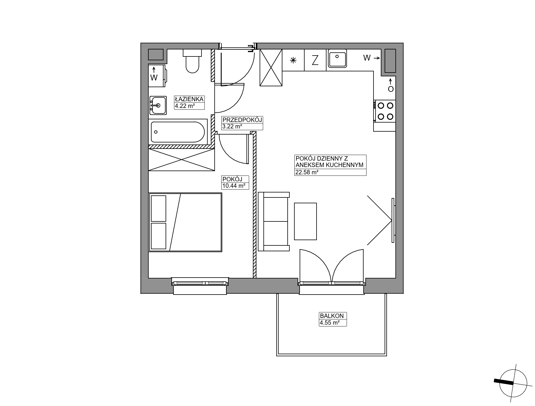 Plan 2 pok. 40m²