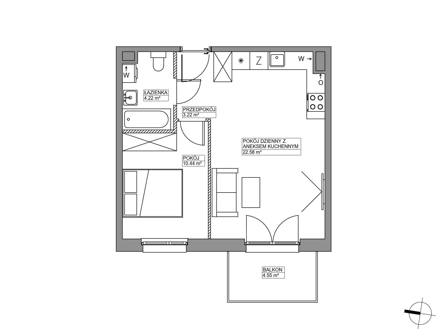 Plan 2 pok. 40m²