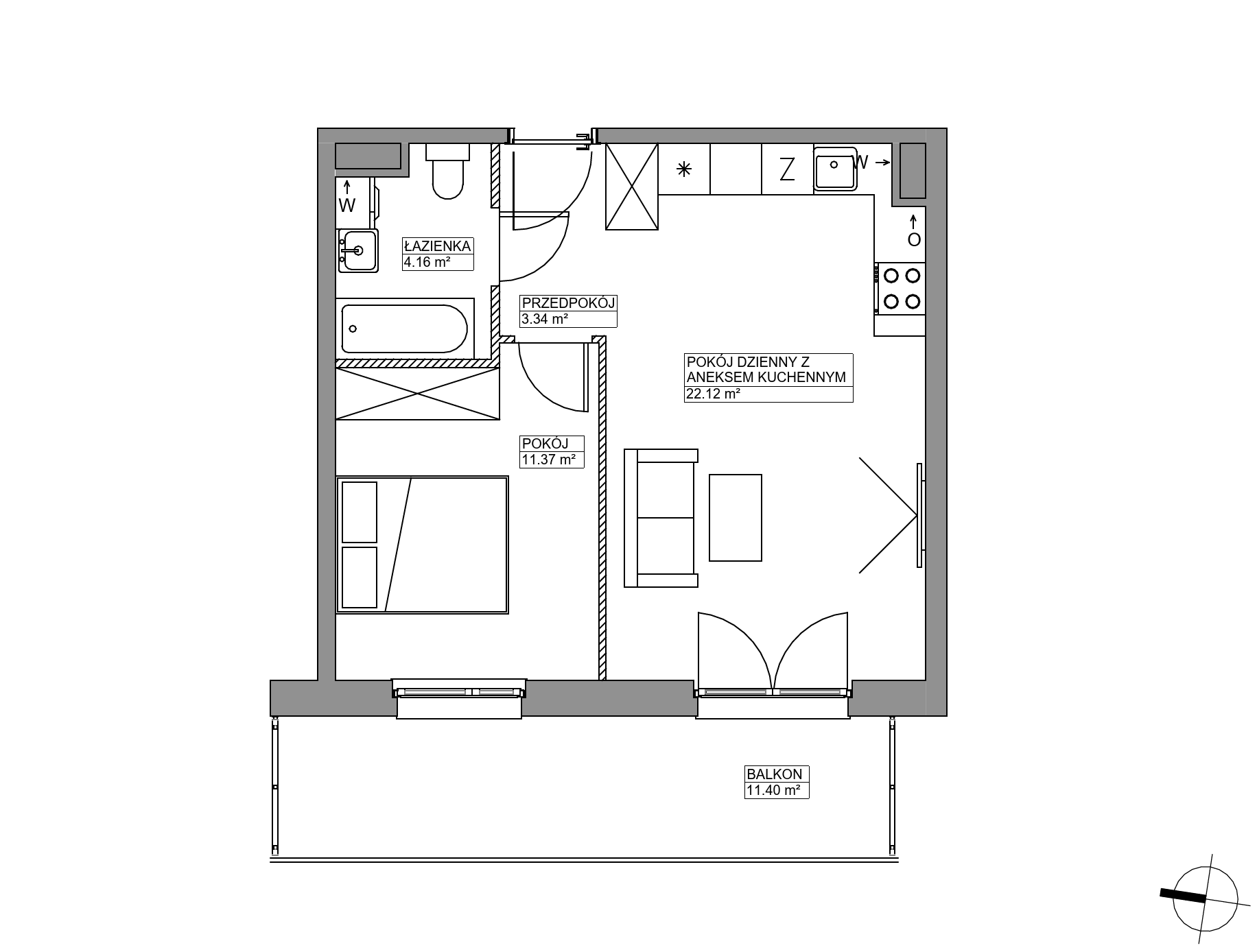 Plan 2 pok. 41m²