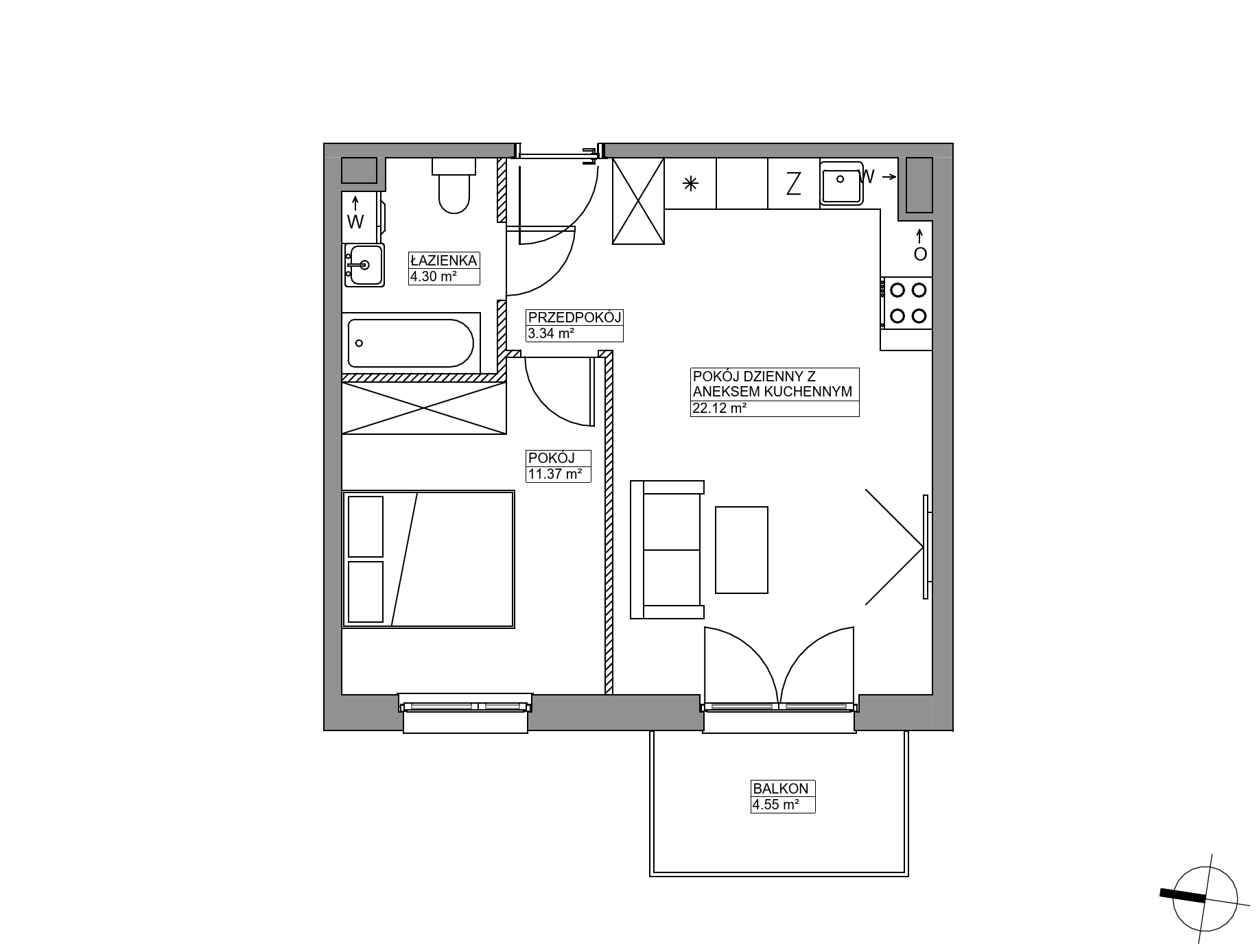 Plan 2 pok. 41m²