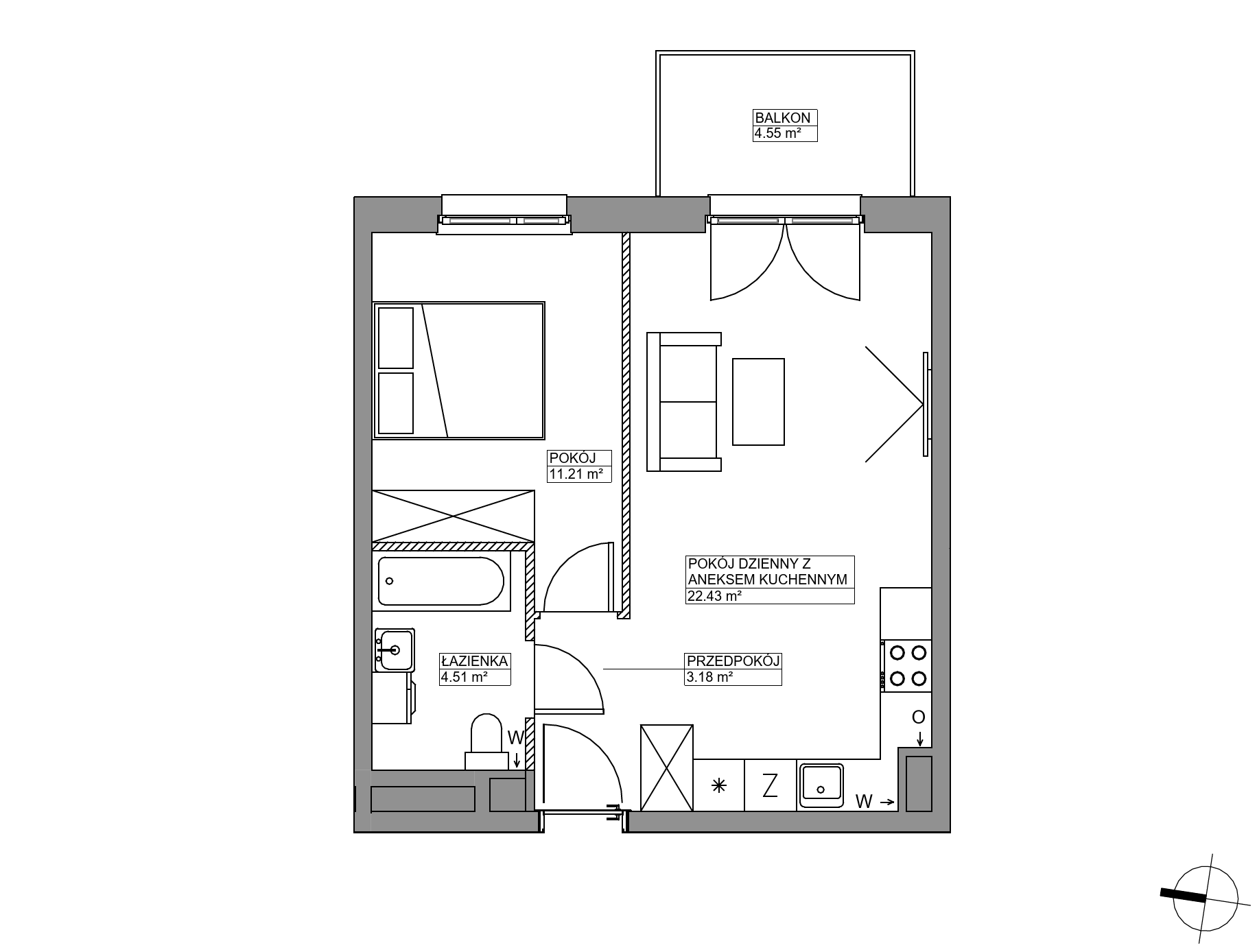 Plan 2 pok. 41m²