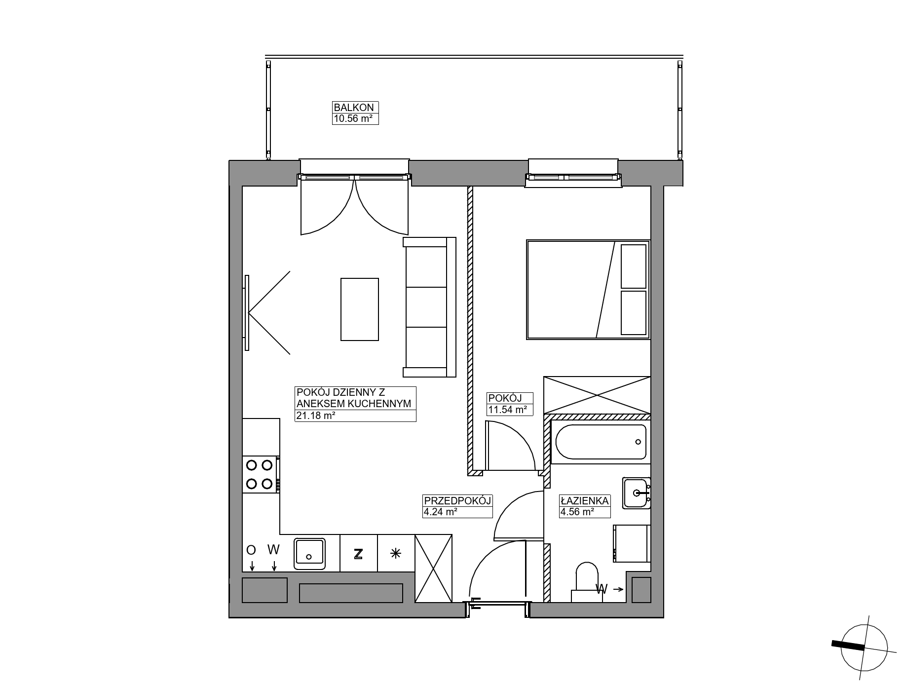 Plan 2 pok. 42m²