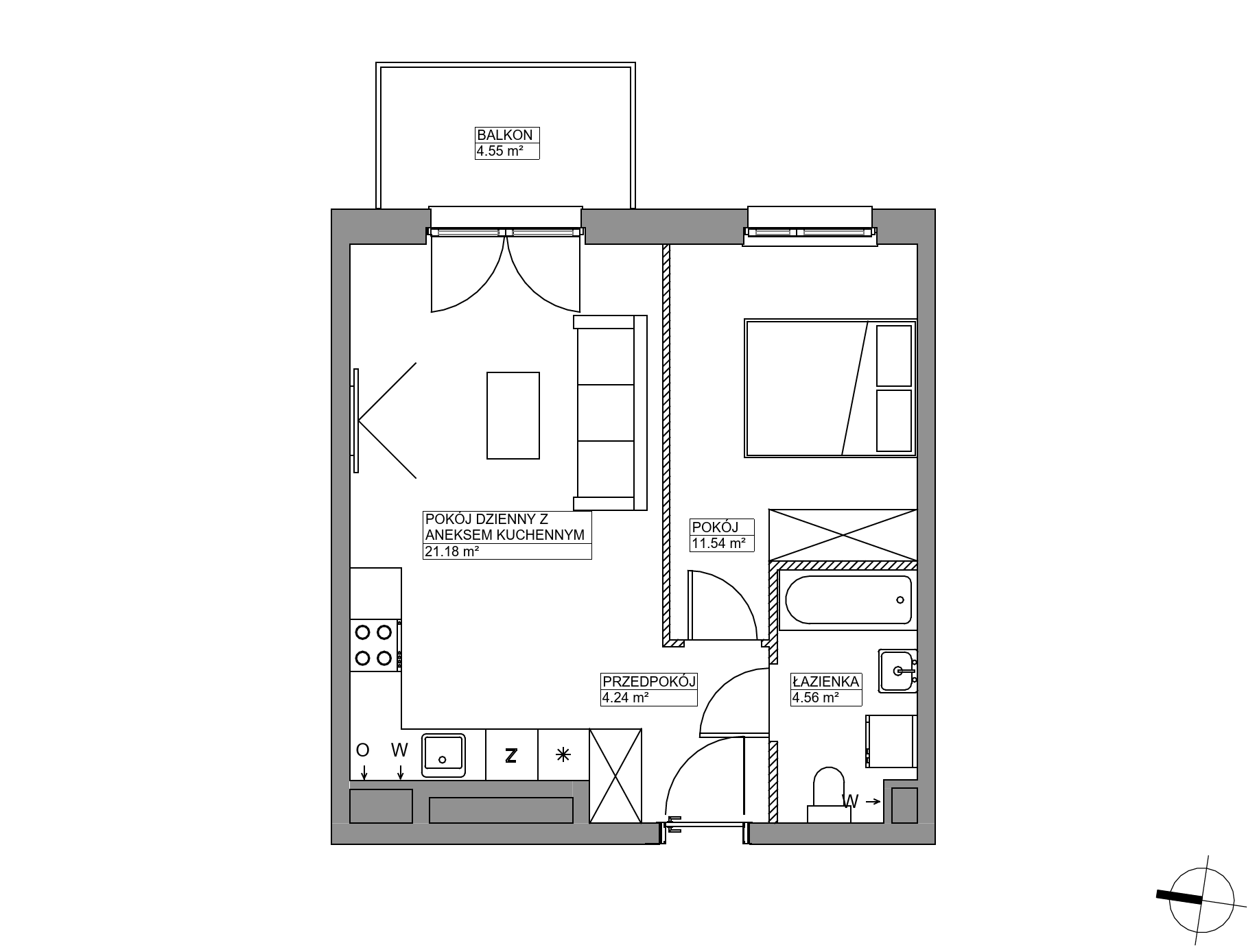 Plan 2 pok. 42m²