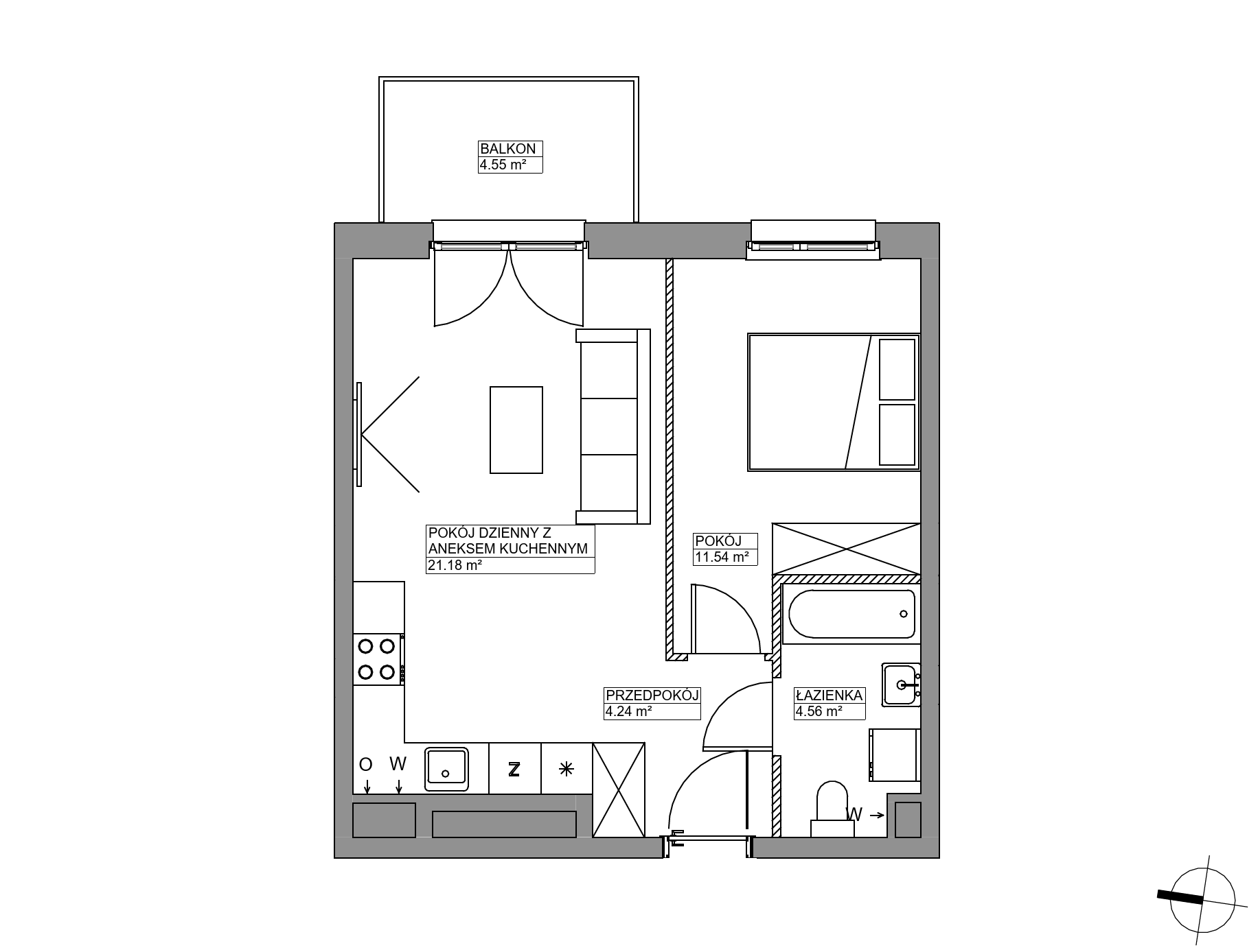 Plan 2 pok. 42m²