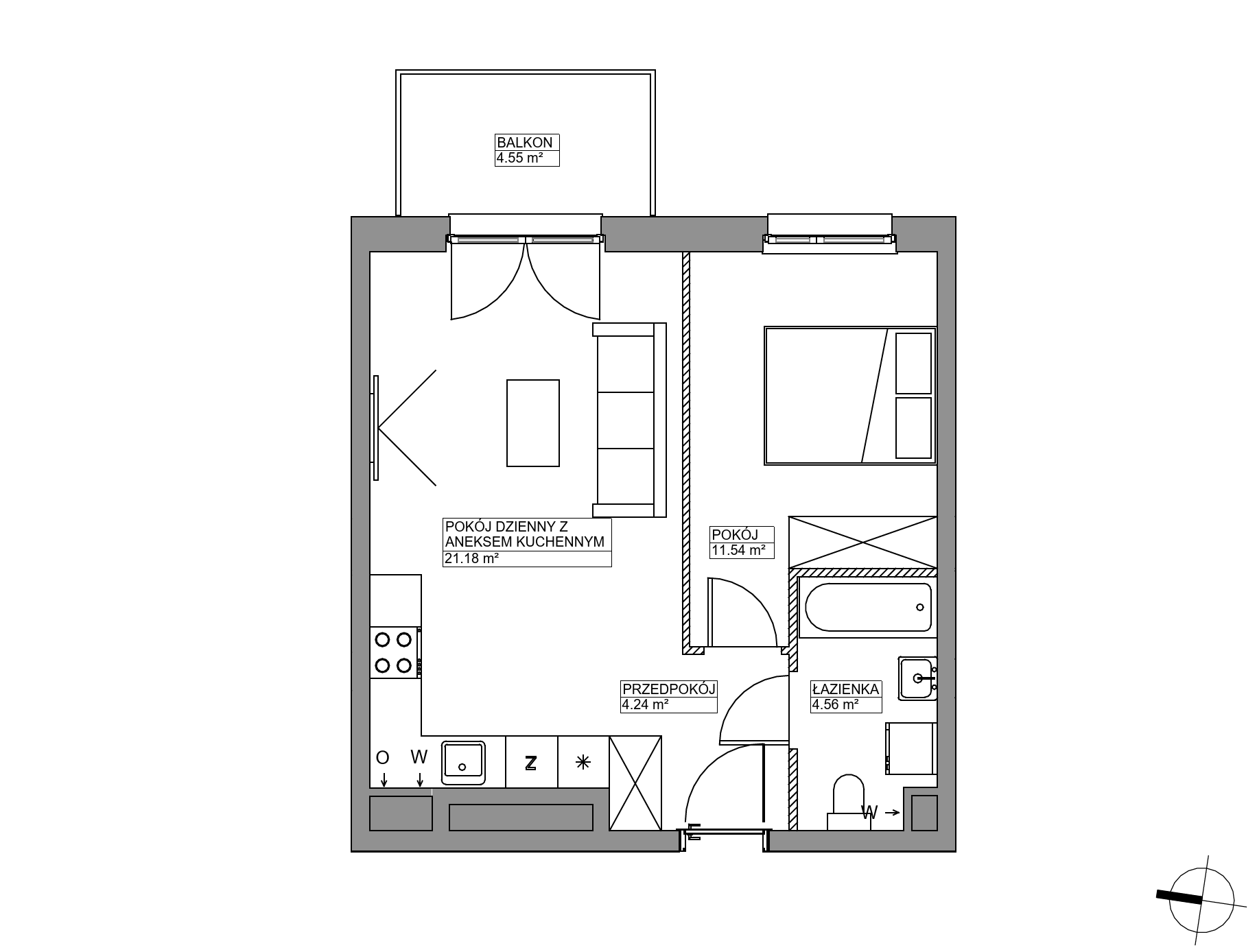 Plan 2 pok. 42m²