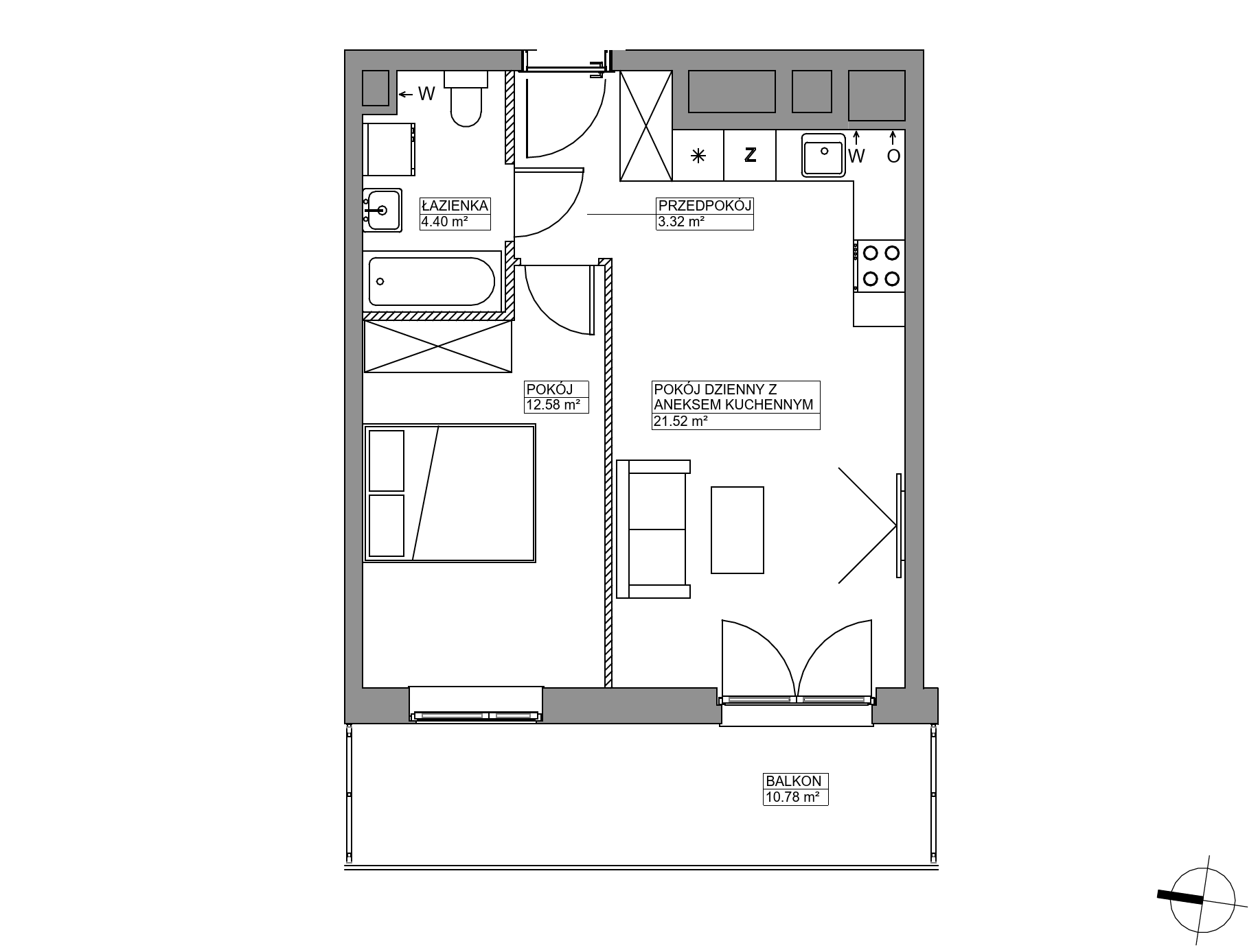 Plan 2 pok. 42m²
