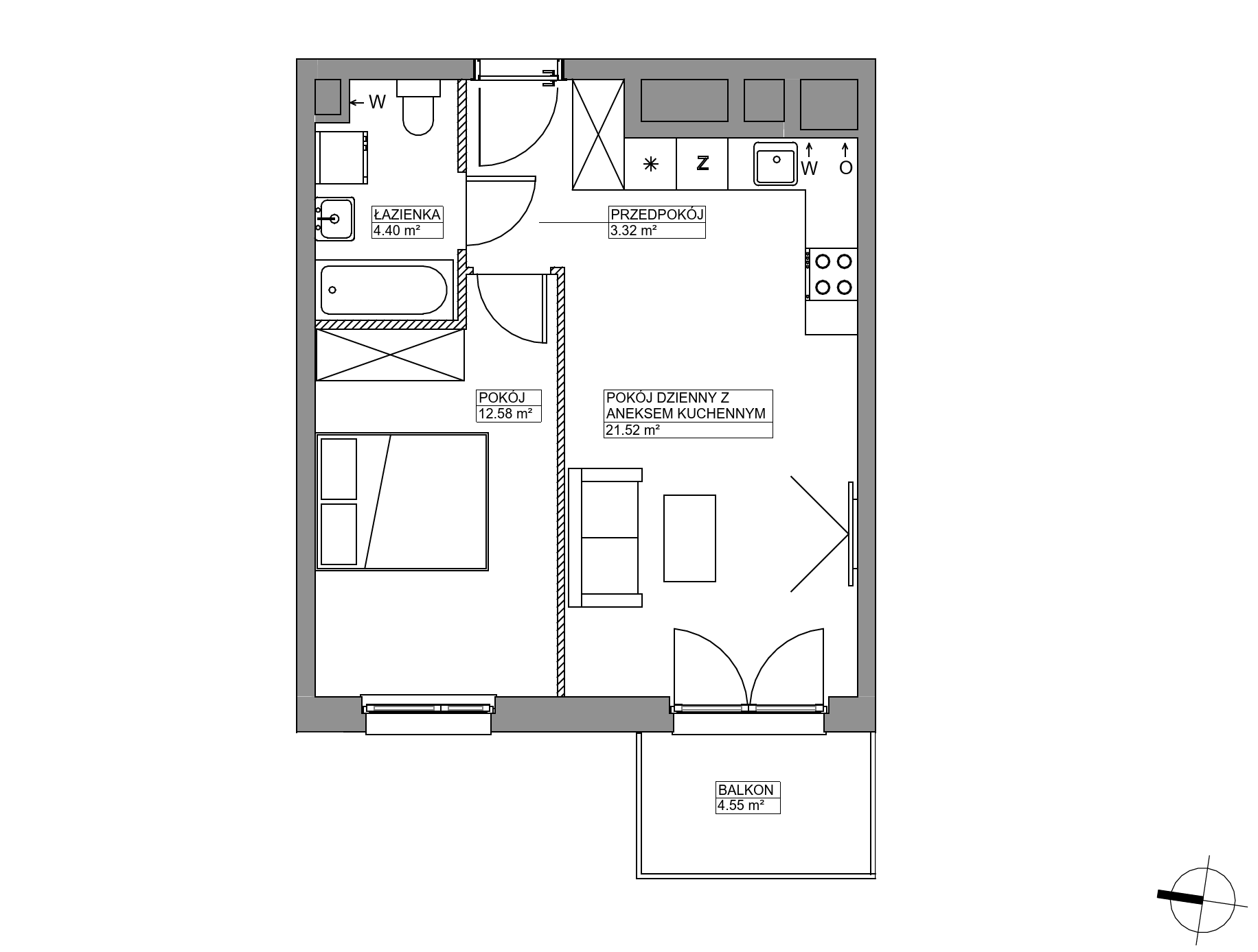 Plan 2 pok. 42m²