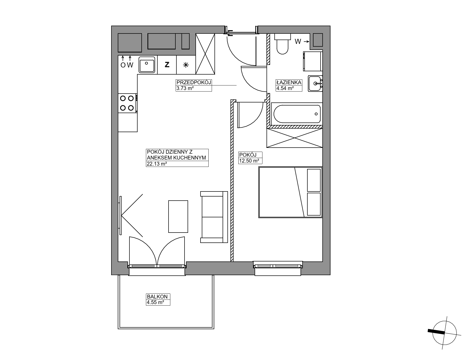 Plan 2 pok. 43m²