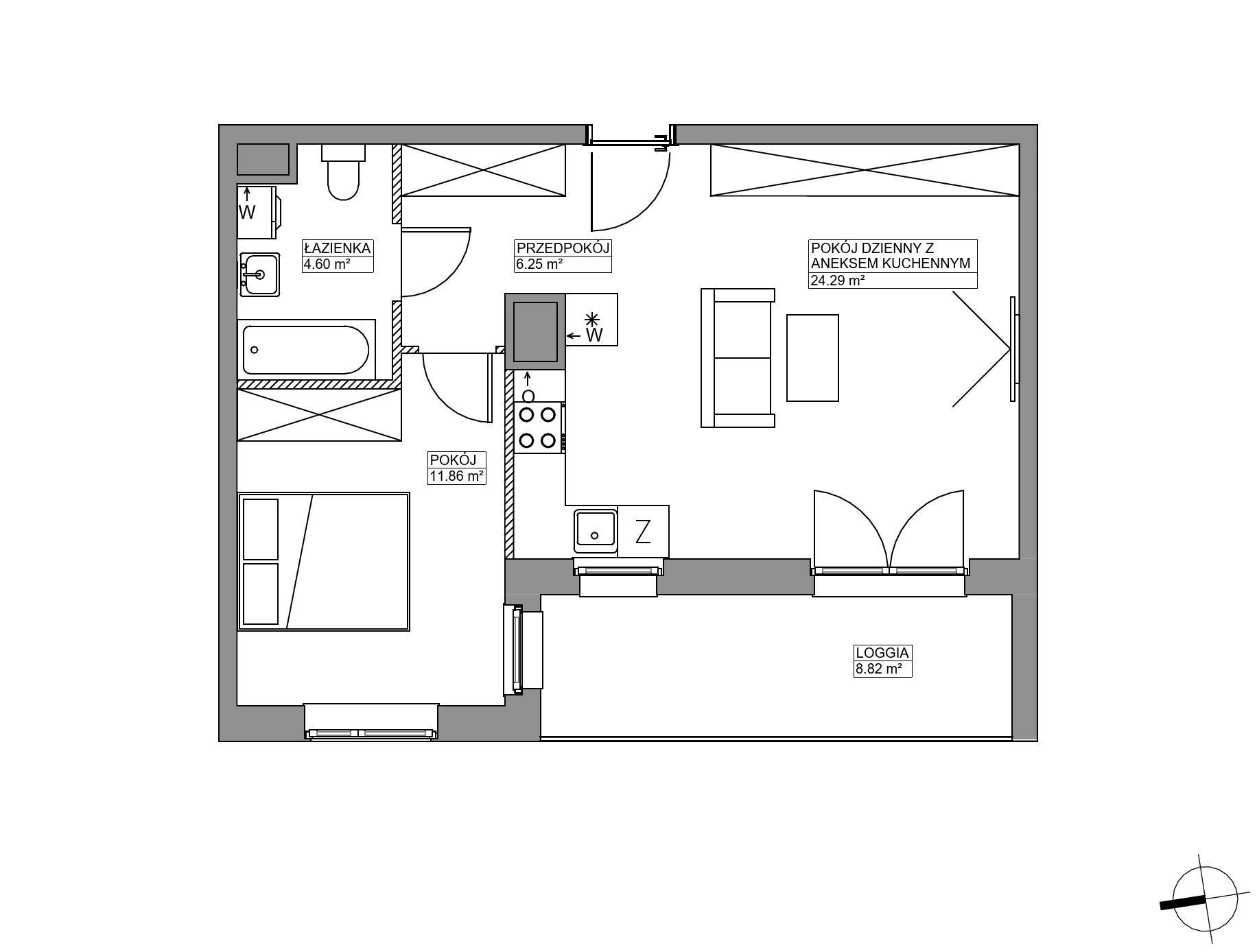 Plan 2 pok. 47m²