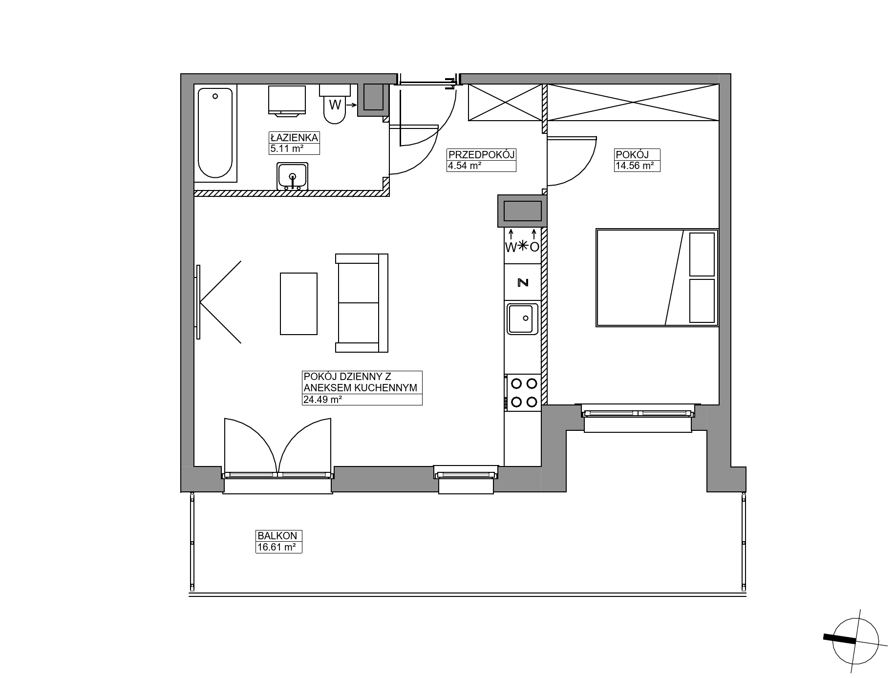 Plan 2 pok. 49m²