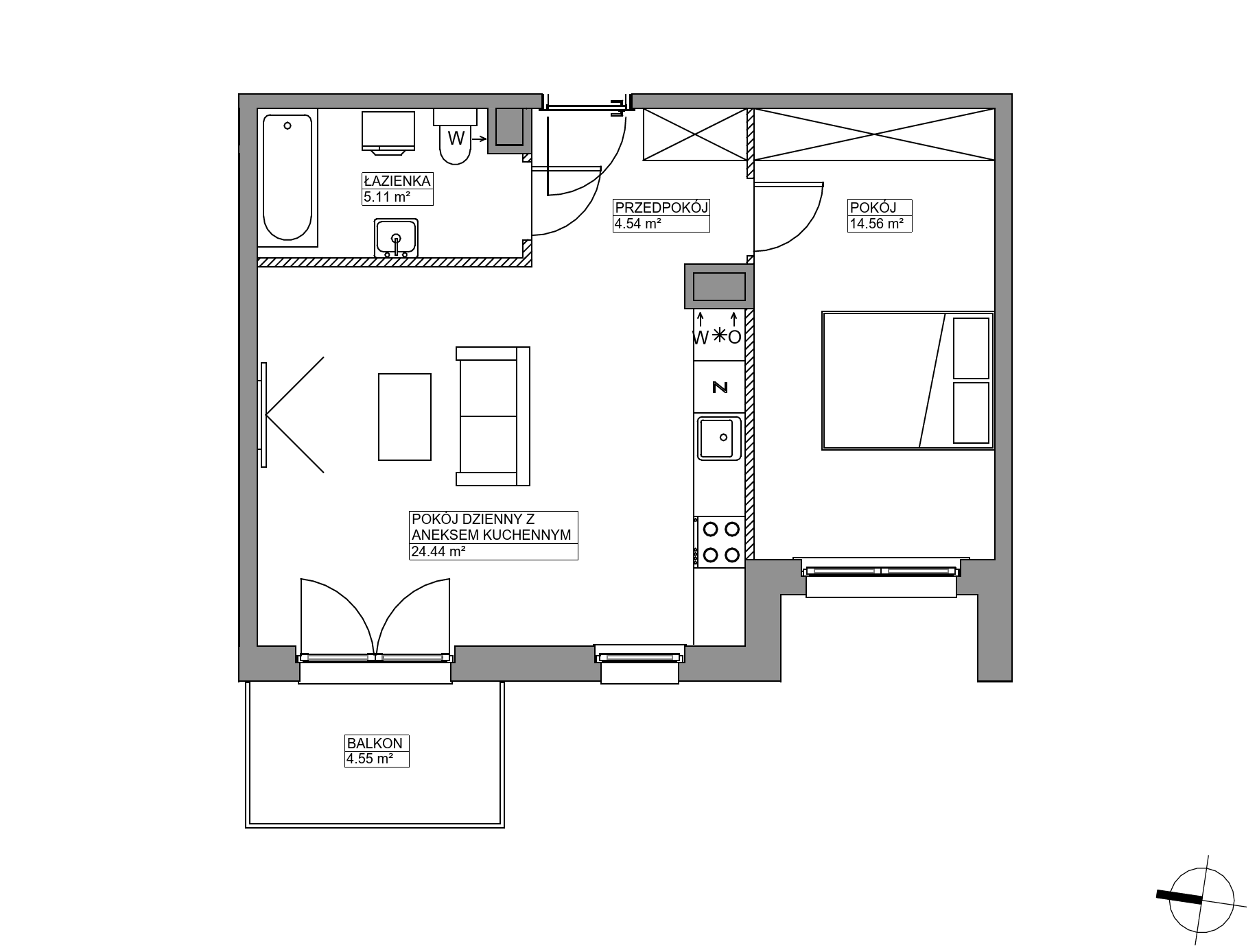 Plan 2 pok. 49m²
