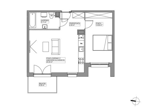 Plan 2 pok. 49m²