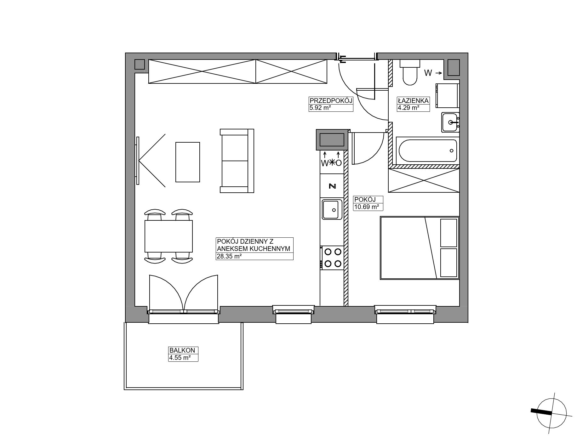 Plan 2 pok. 49m²