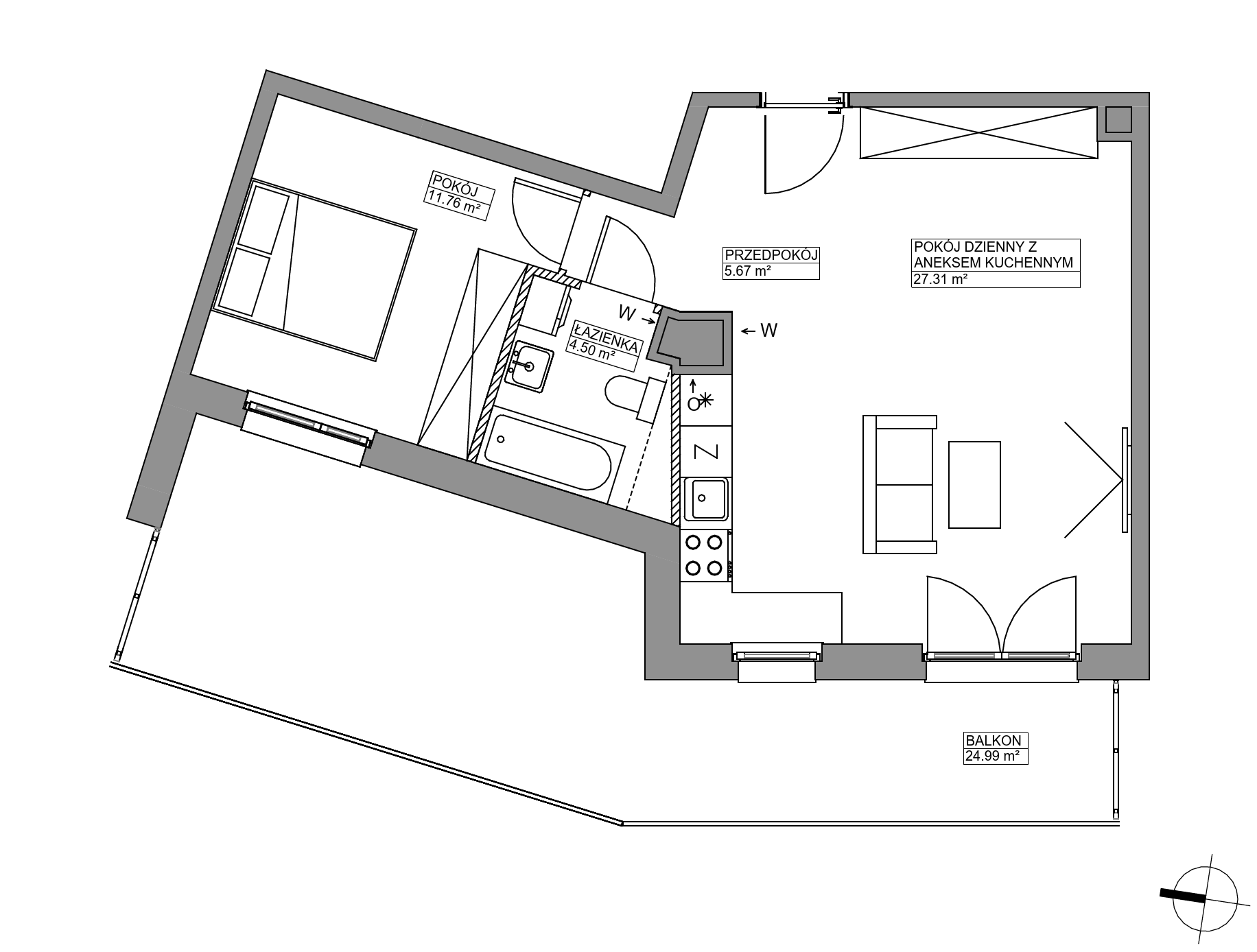 Plan 2 pok. 49m²