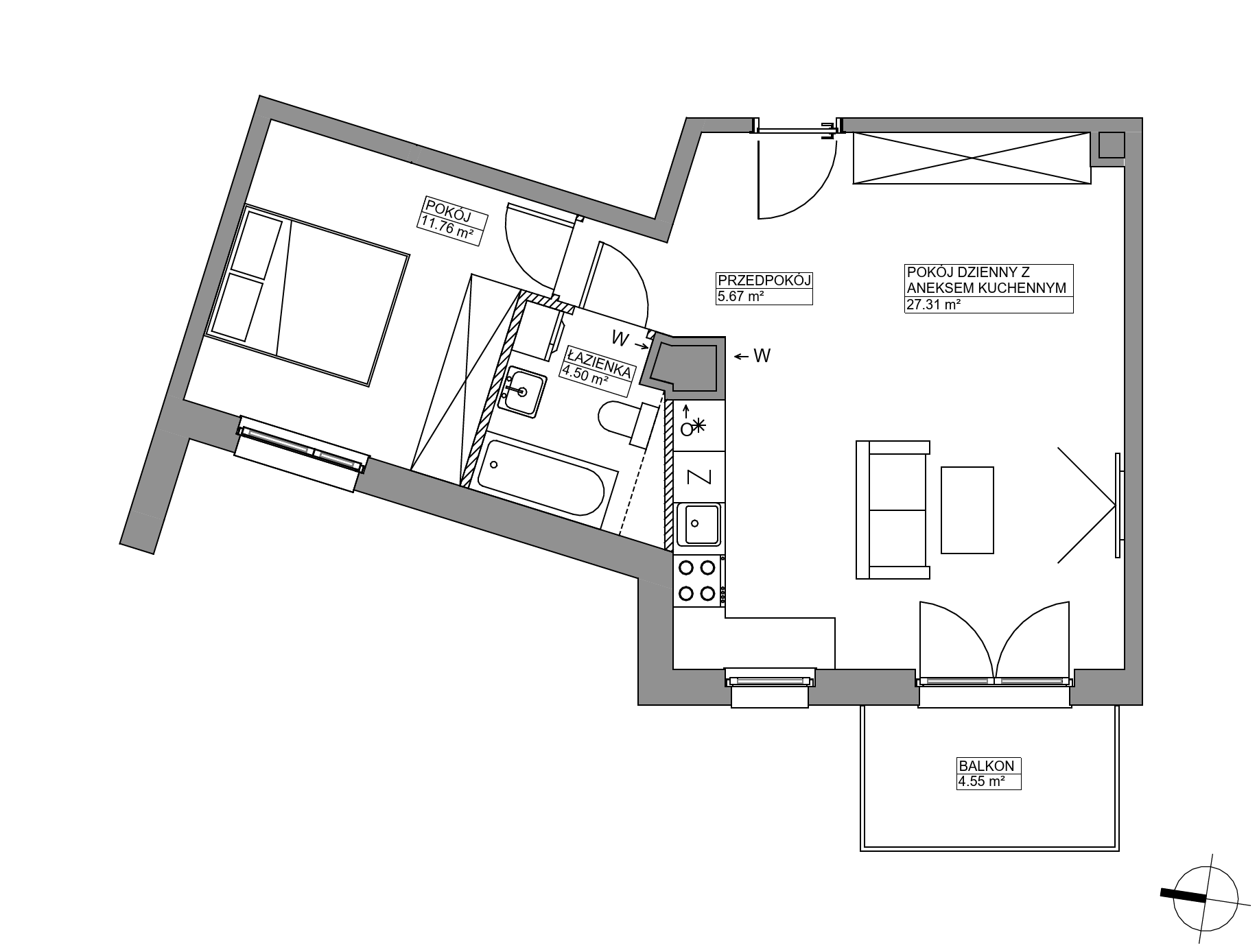 Plan 2 pok. 49m²