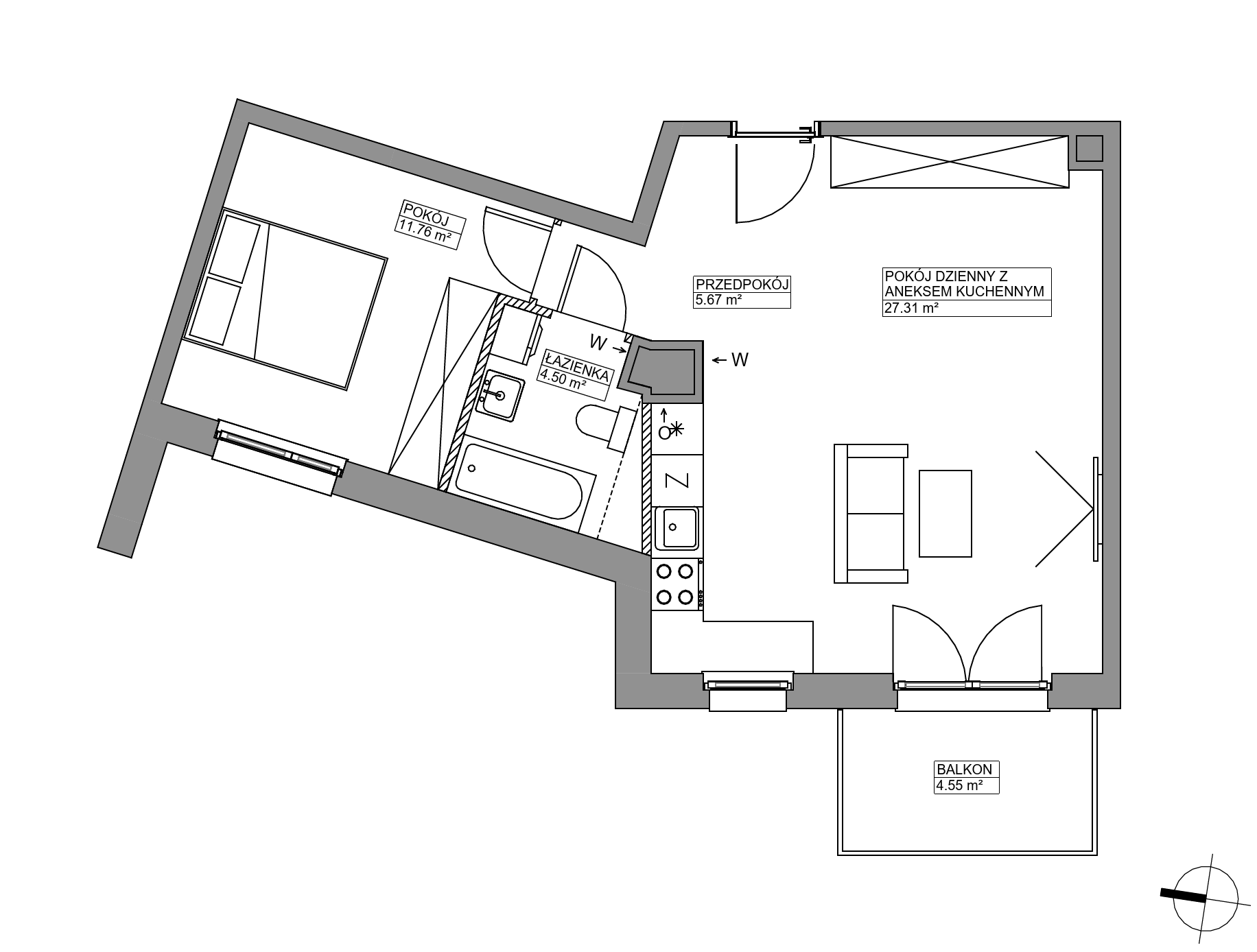 Plan 2 pok. 49m²