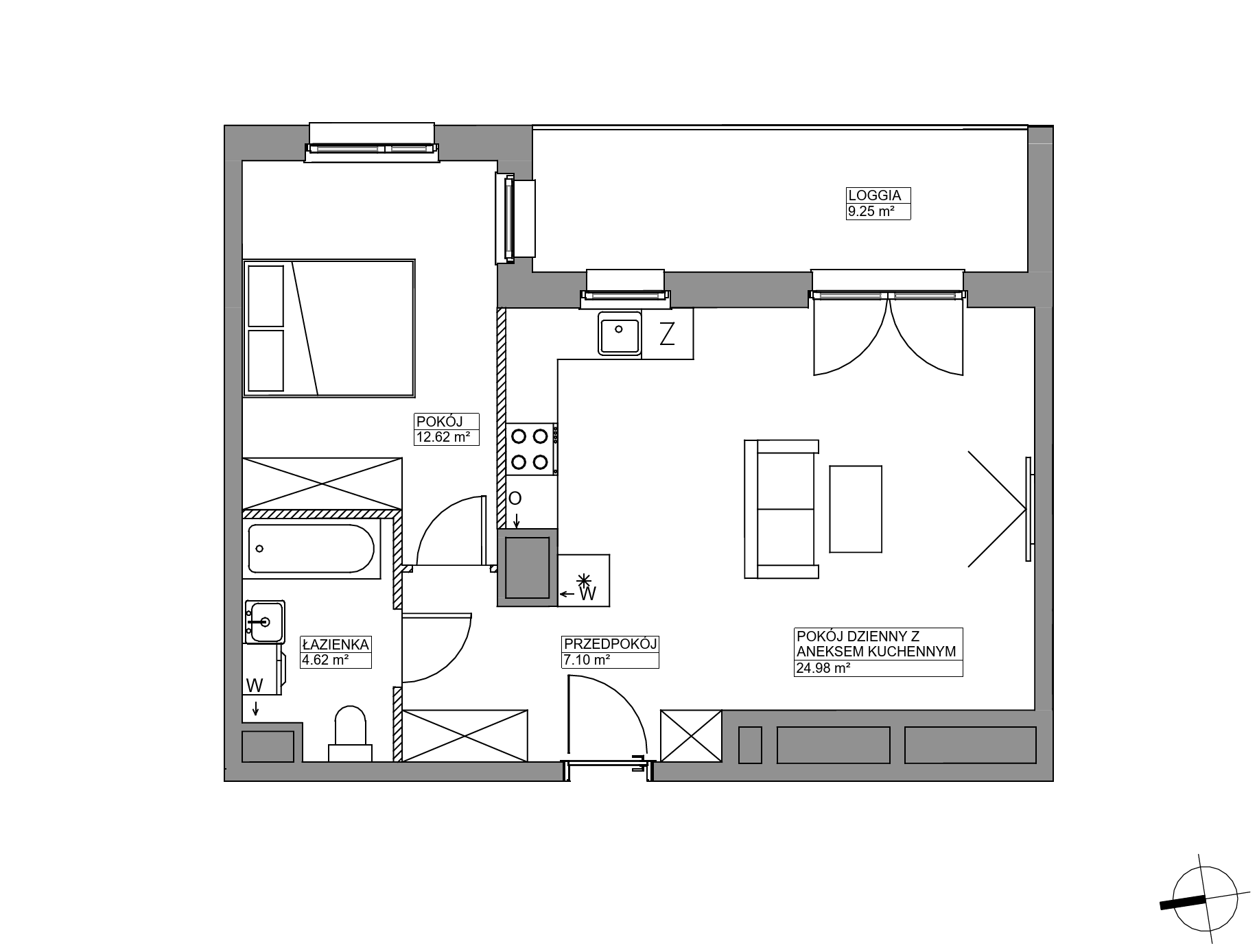Plan 2 pok. 49m²