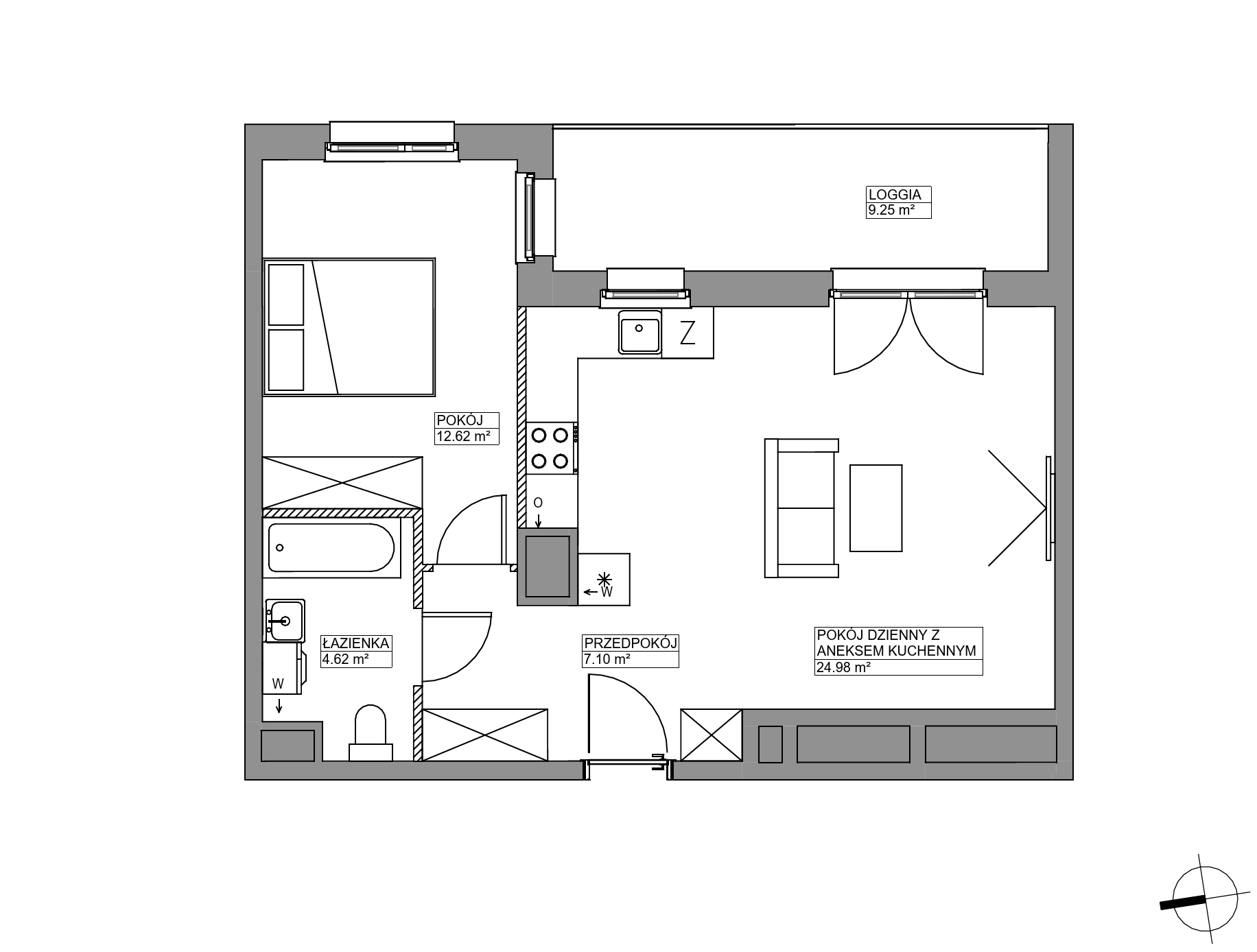 Plan 2 pok. 49m²