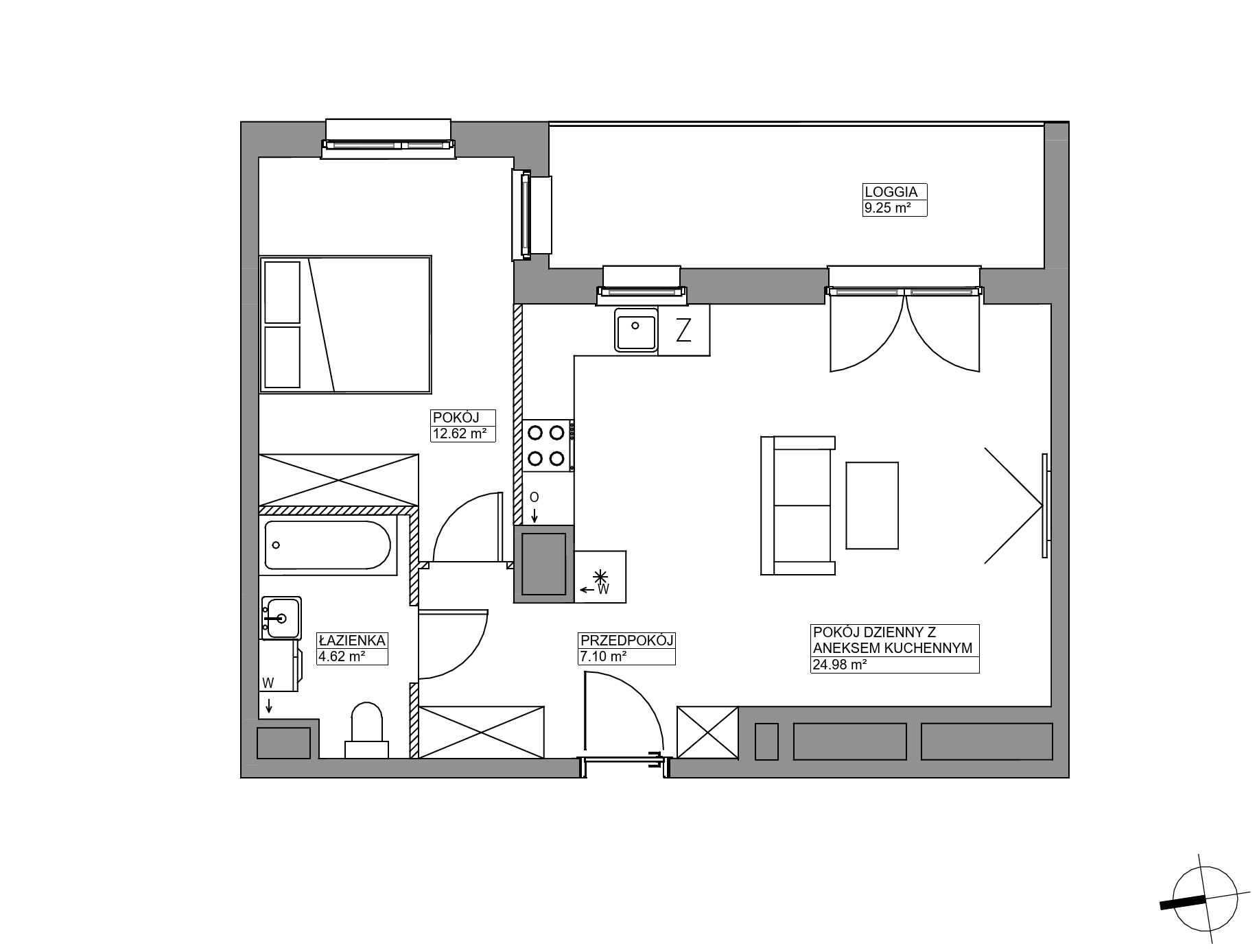 Plan 2 pok. 49m²