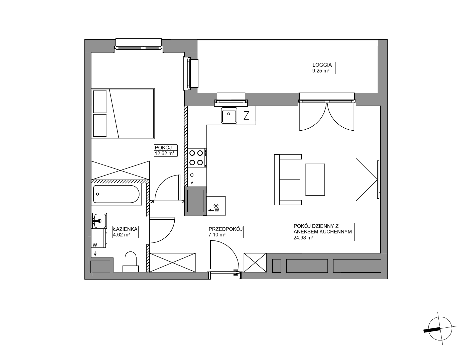 Plan 2 pok. 49m²
