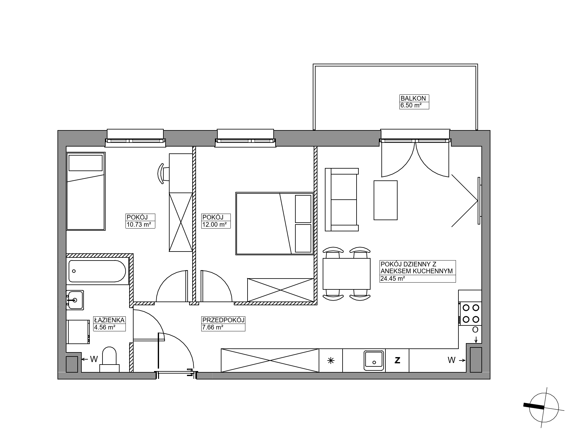 Plan 3 pok. 59m²