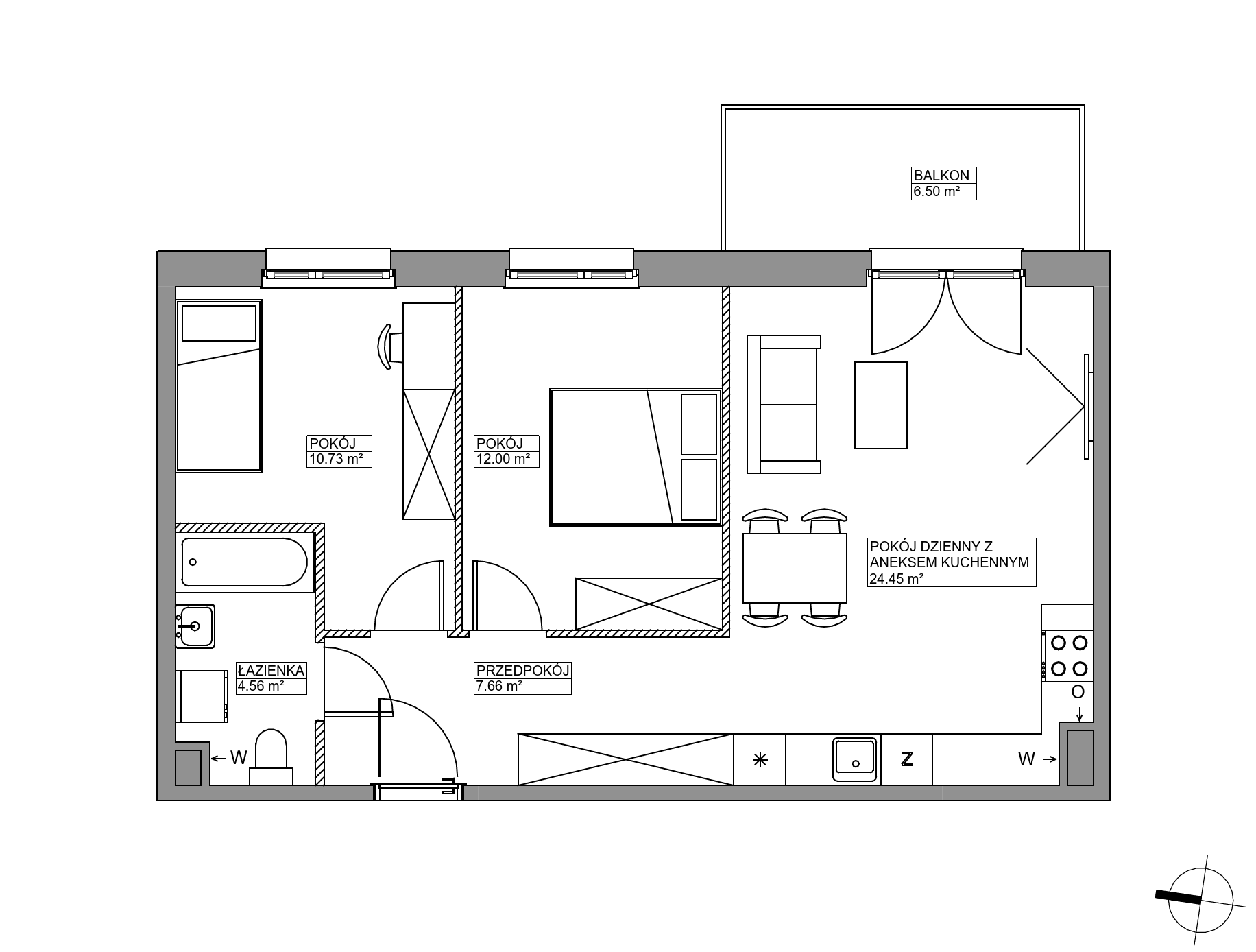 Plan 3 pok. 59m²