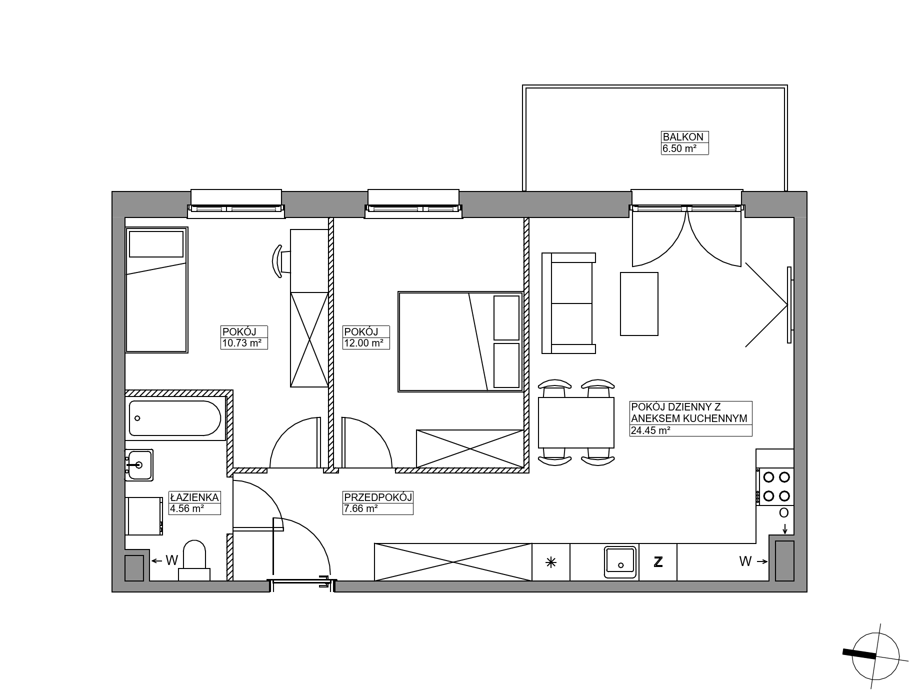 Plan 3 pok. 59m²