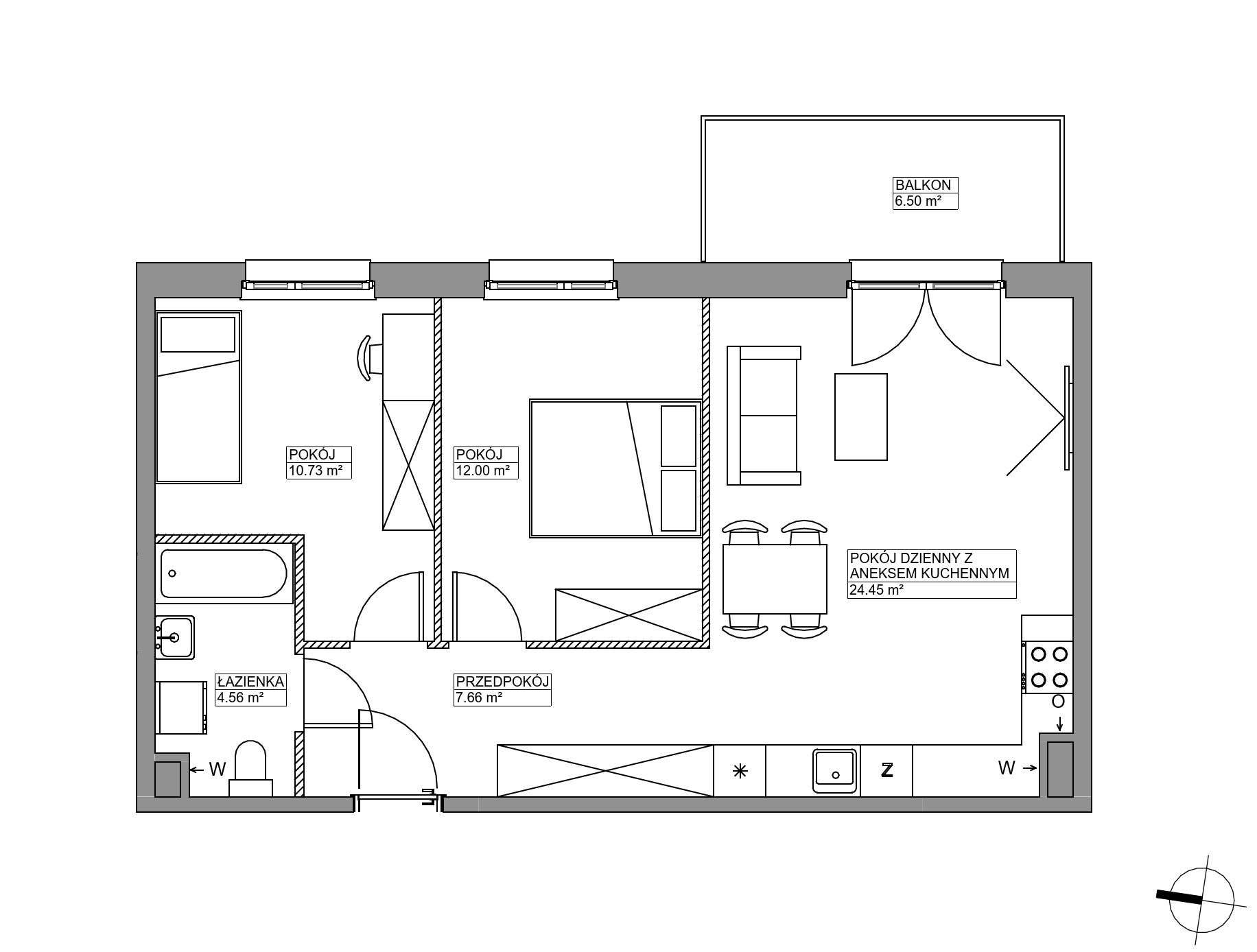 Plan 3 pok. 59m²