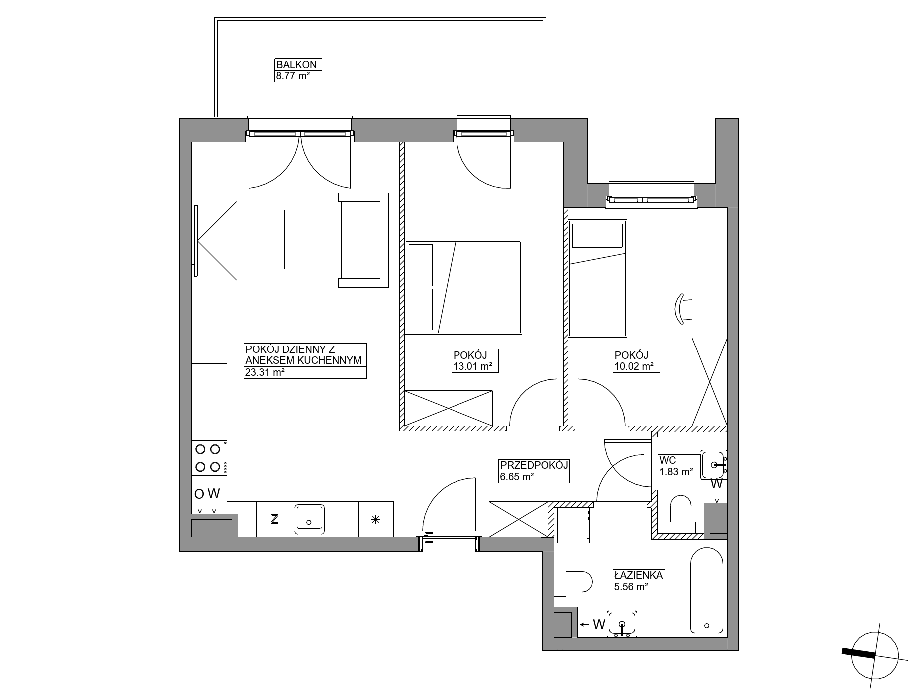 Plan 3 pok. 60m²