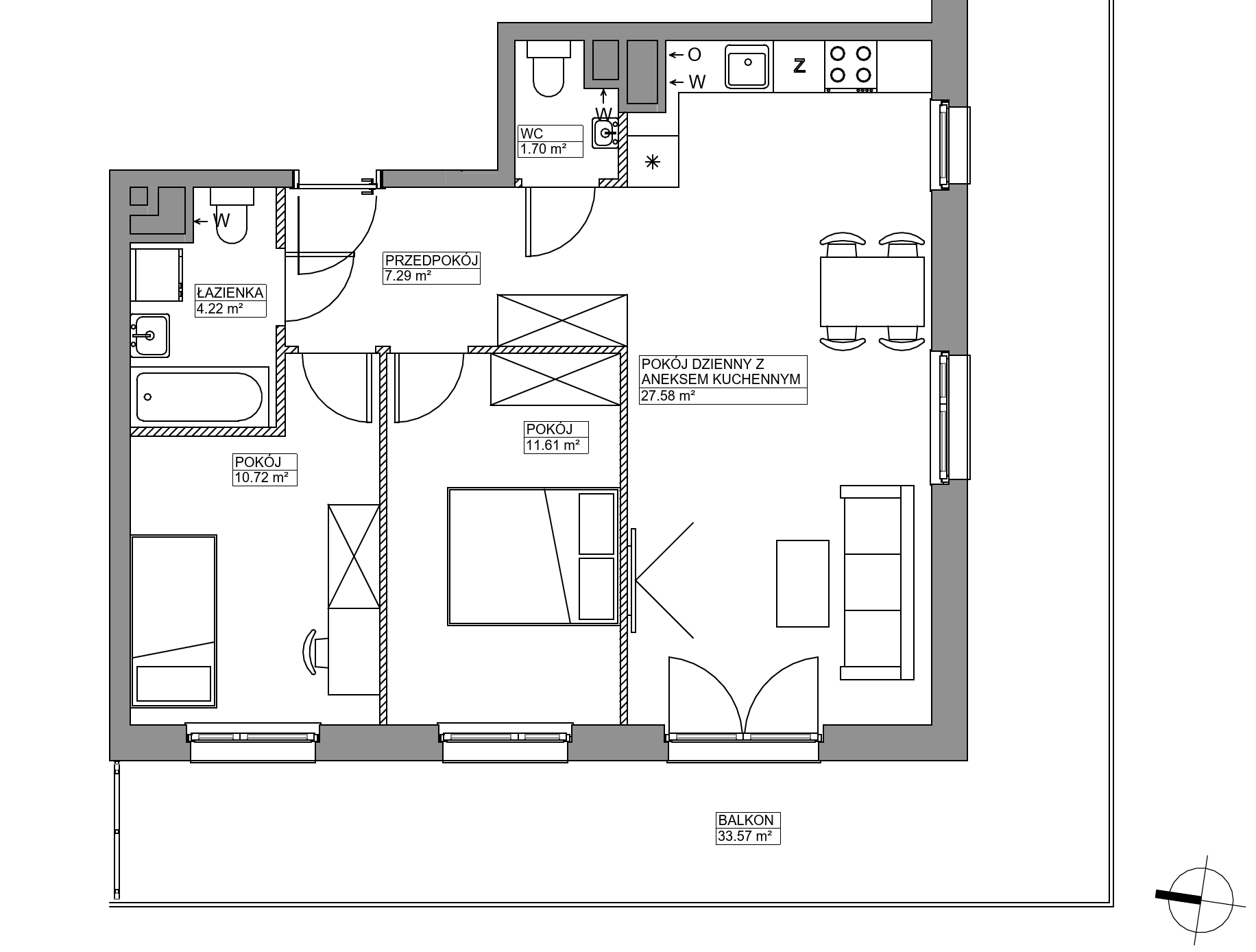 Plan 3 pok. 63m²