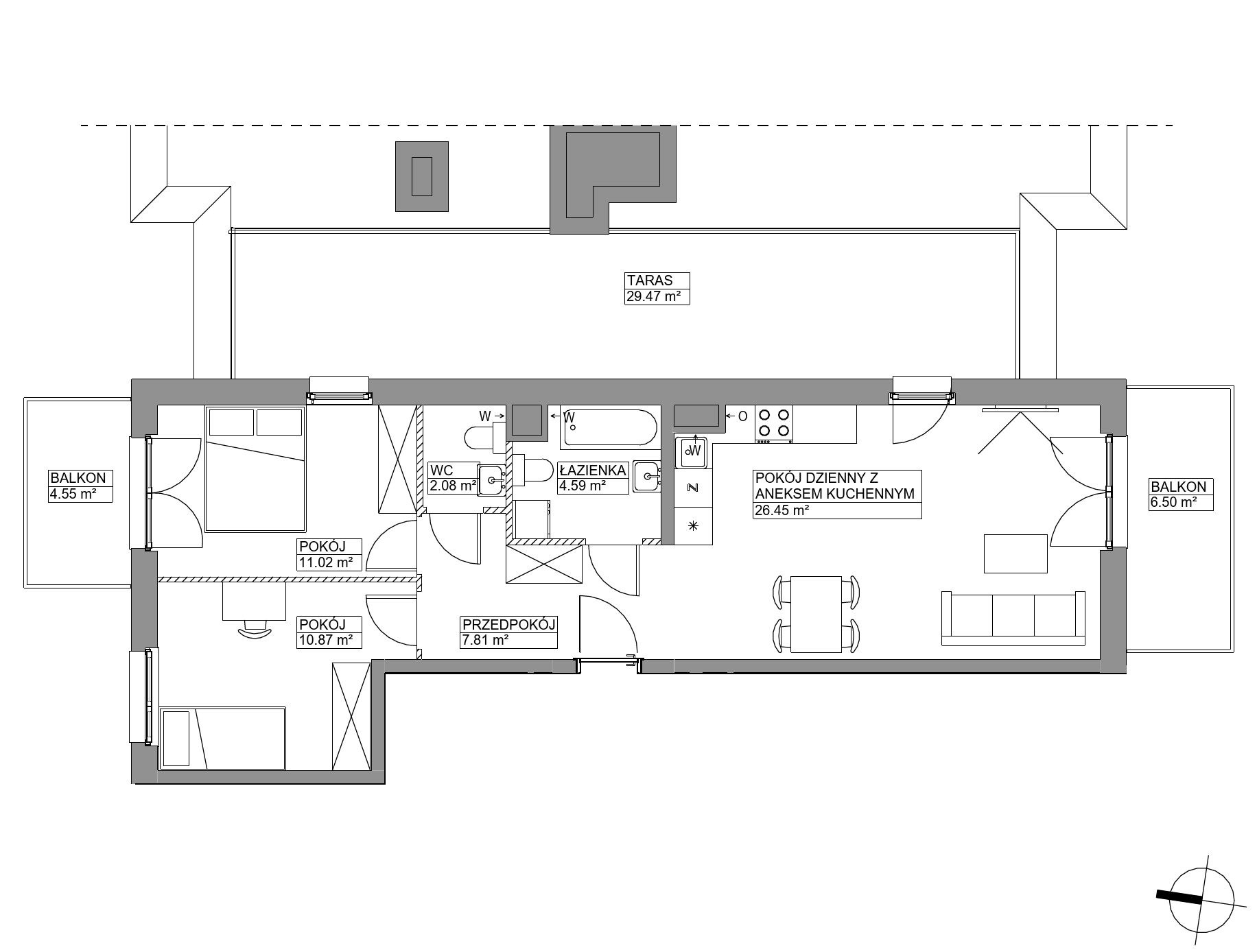 Plan 3 pok. 63m²