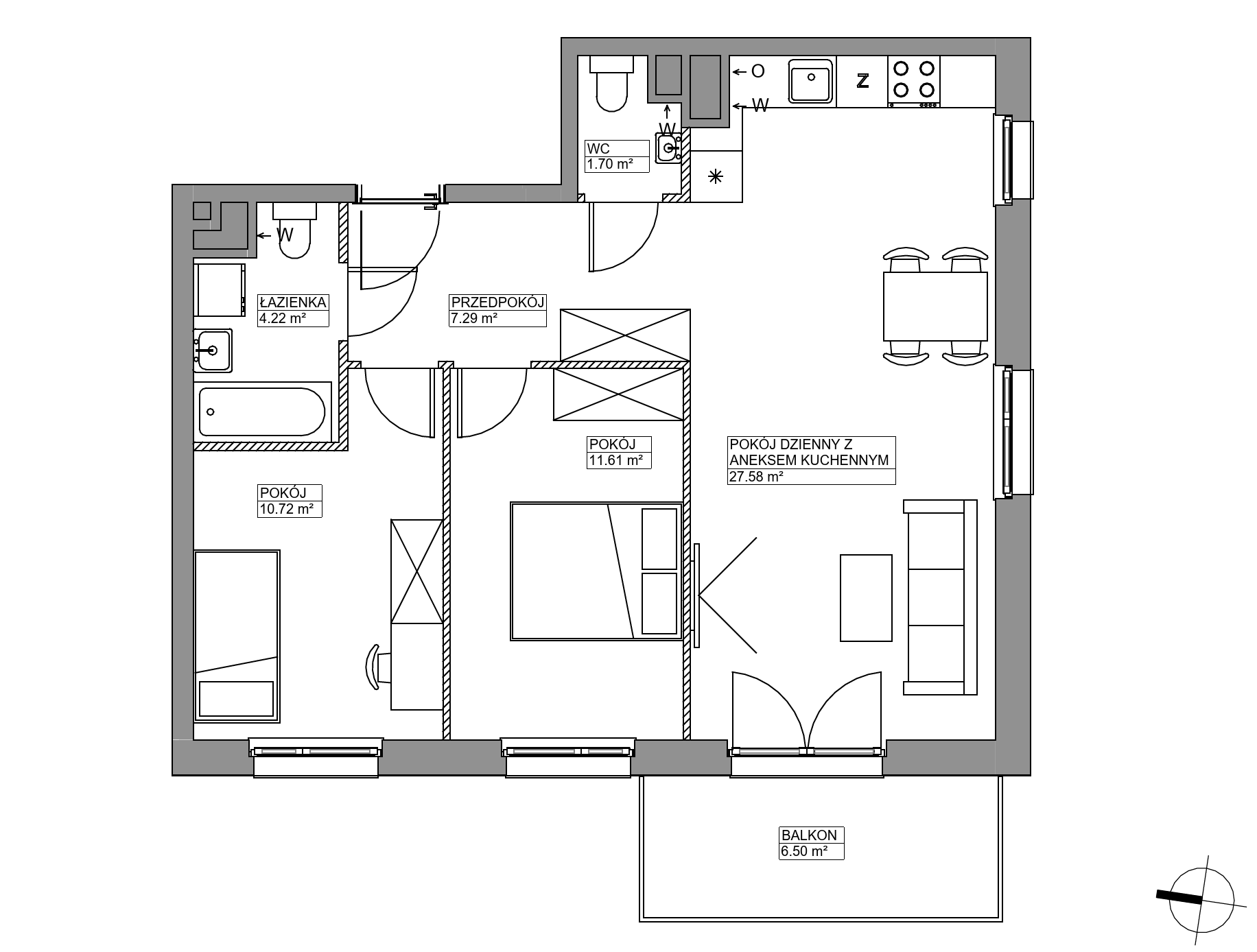 Plan 3 pok. 63m²