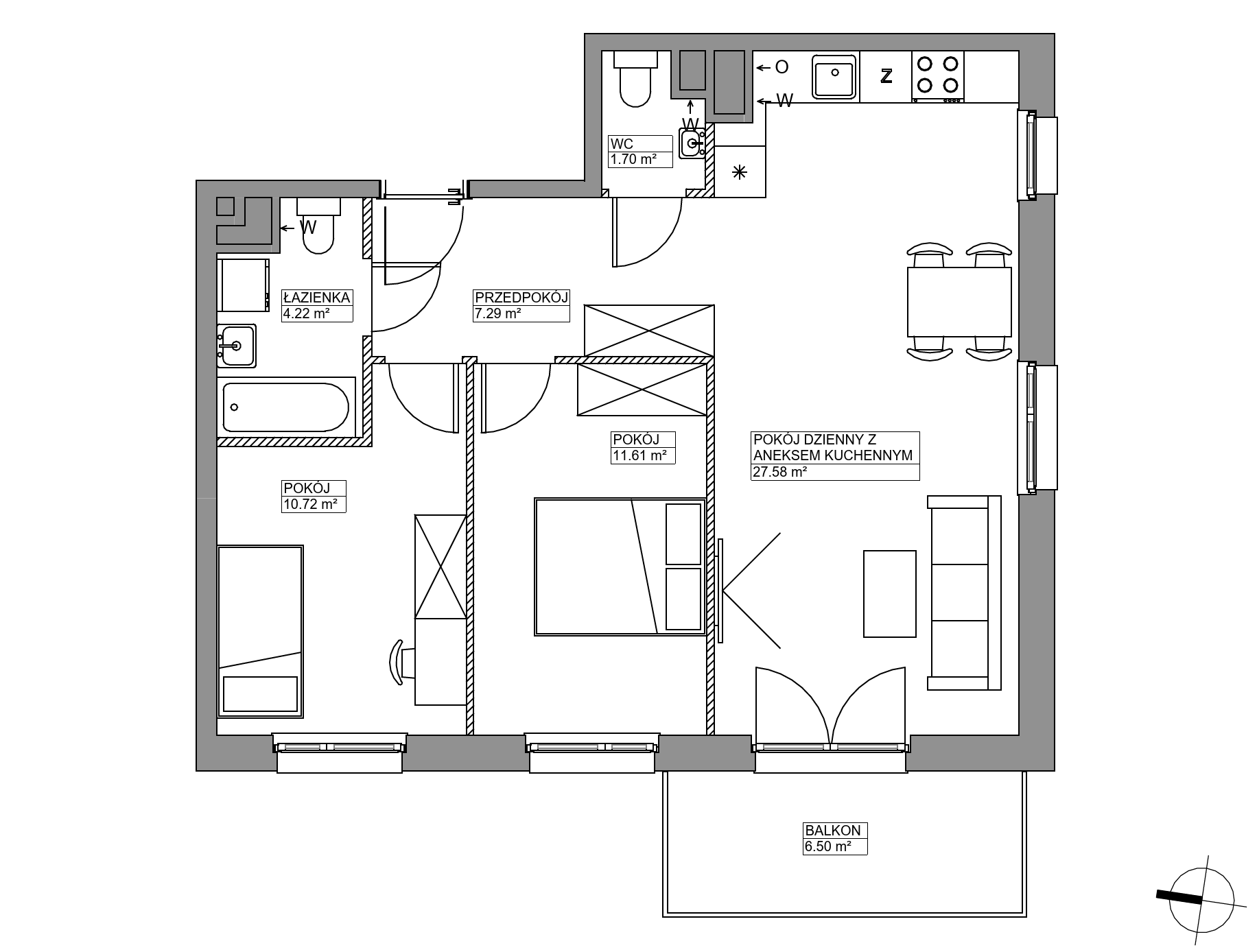 Plan 3 pok. 63m²